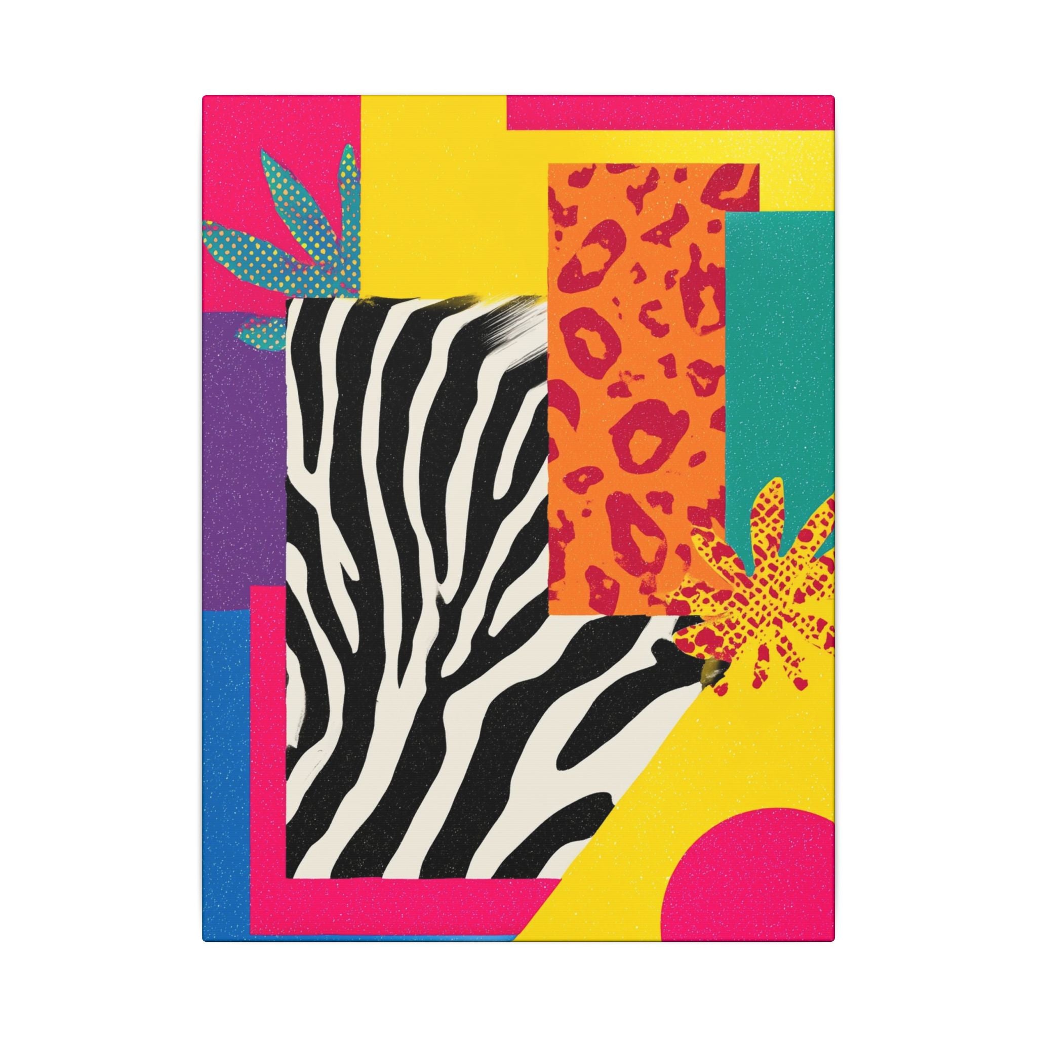 Pop Geometry: Zebra Leopard Fusion, Geometric Color Block, Modern Abstract Design   |   Custom Orders Accepted