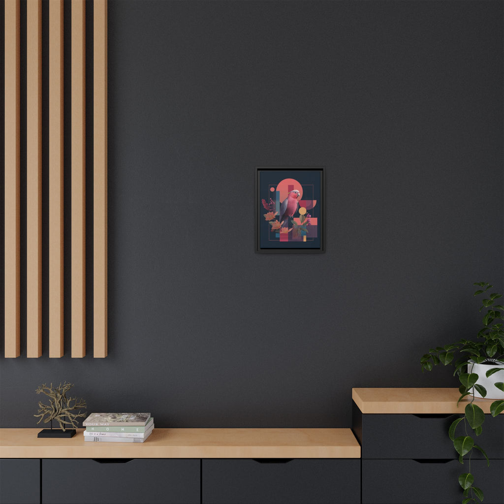 Galah Geometric Framed Print : Stylized Digital Cockatoo Portrait, Contemporary Abstract Botanical    |   Custom Orders Accepted
