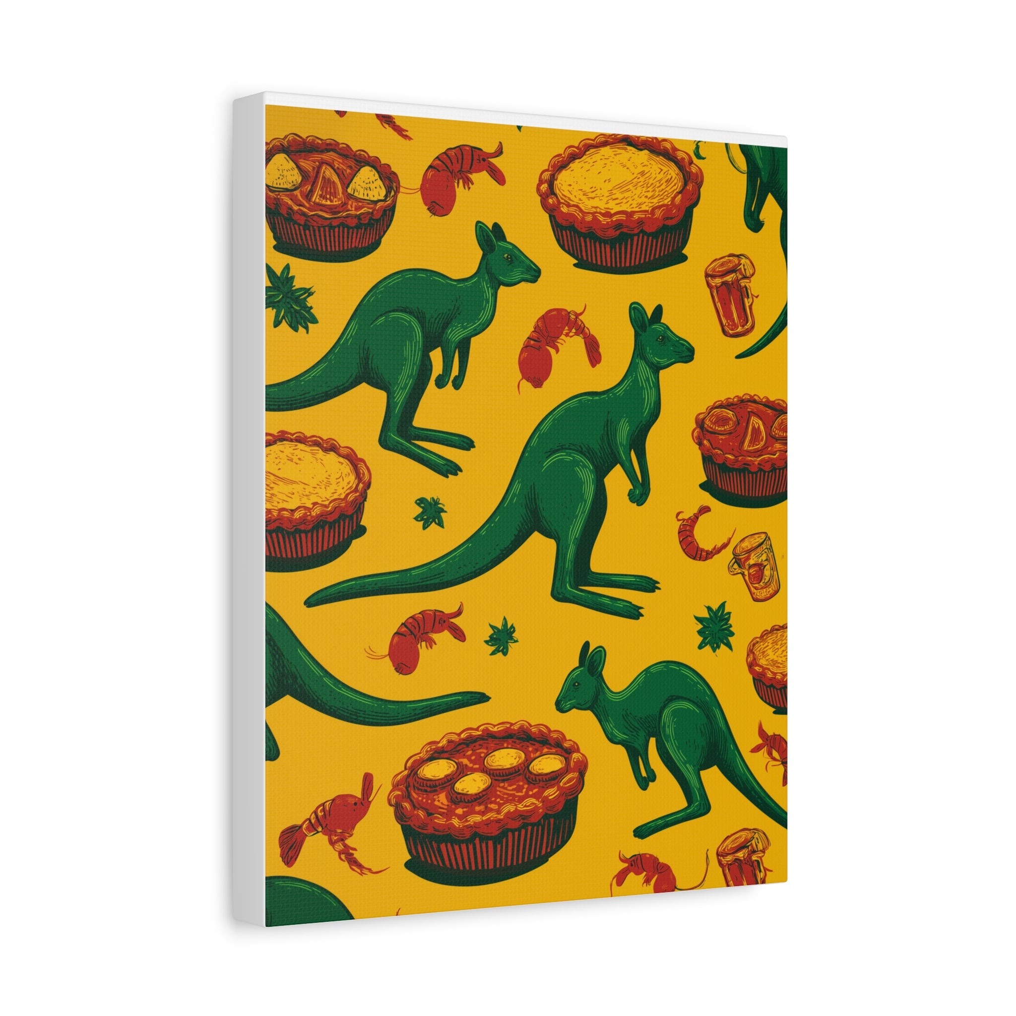 Kangaroo Canvas Wall Art, Vibrant Animal Decor, Unique Gift for Nature Lovers, Fun Kitchen Wall Hanging, Australian Themed Art