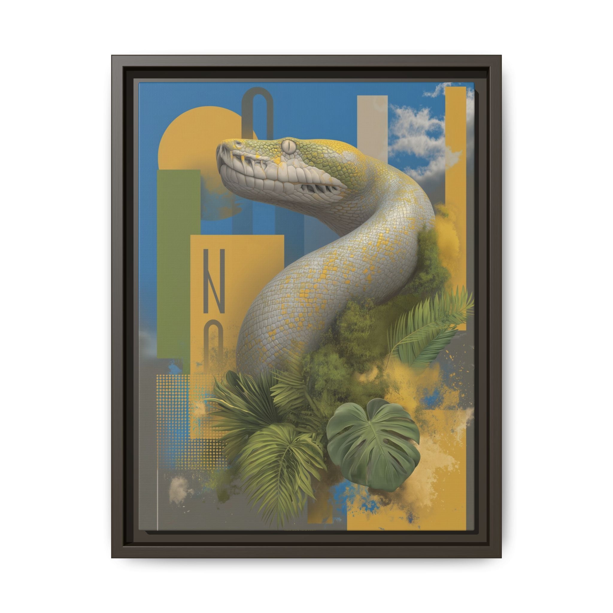 Serpent's Geometry: Tropical Anaconda Graphic Design, Modern Wildlife Illustration   |  Personalized & Custom Orders Available