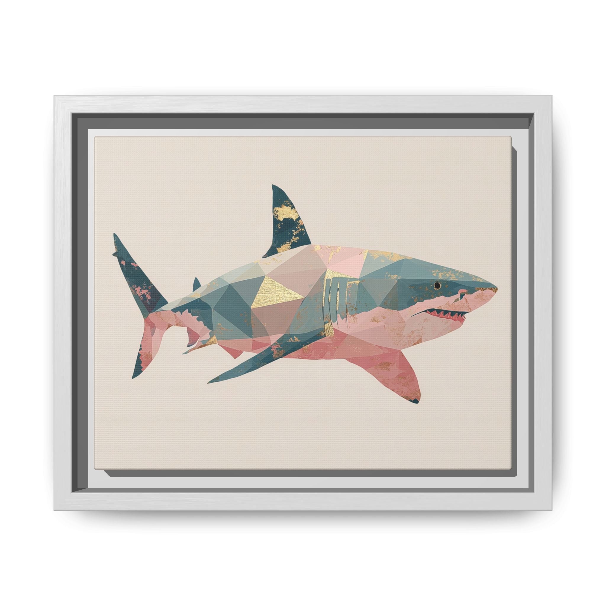 Geometric Shark Spectrum: Polygonal Marine Predator, Abstract Metallic Design   |  Personalized & Custom Orders Available