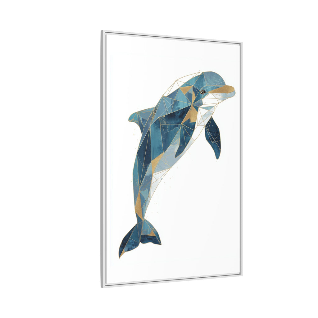 Oceanic Geometry: Dolphin in Blue Polygons, Modern Marine Art   |  Personalized & Custom Orders Available