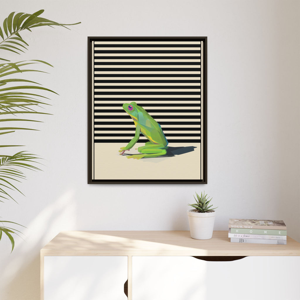 Geometric Frog Persona: Modern Wildlife Illustration, Vibrant Graphic Design   |  Personalized & Custom Orders Available