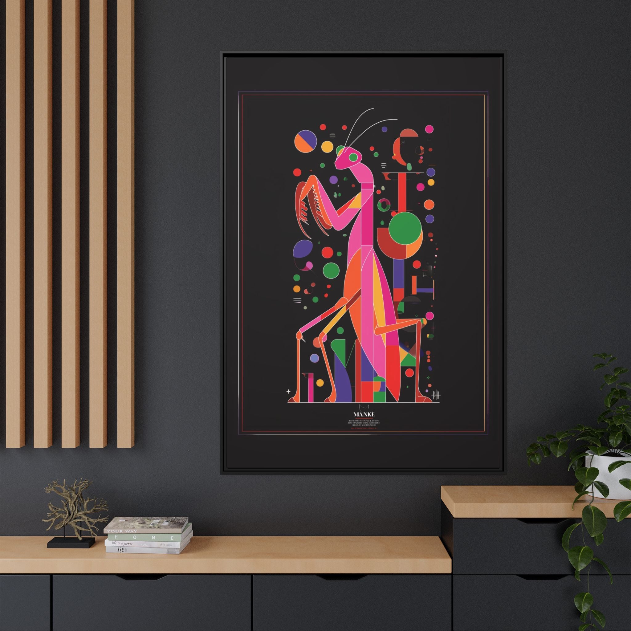MANKE: Geometric Praying Mantis, Cubist Color Block Design   |    Custom Orders Available
