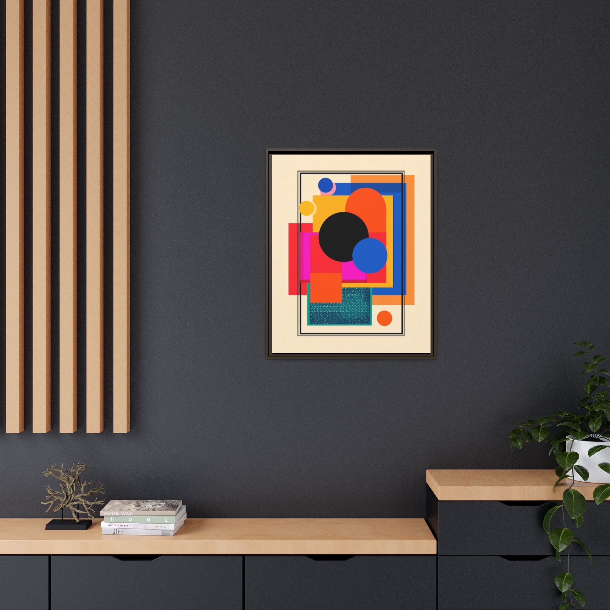 Geometric Harmony: Abstract Color Blocks, Mid-Century Modern Design, Minimalist Art Composition   |   Custom Orders Accepted