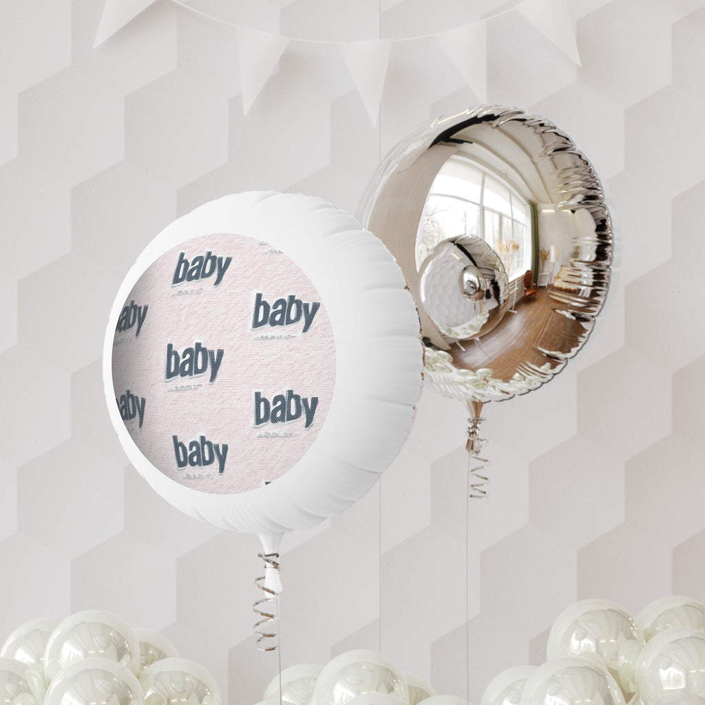 Baby Shower Mylar Balloon — Pink 'baby' Printed Helium Balloon