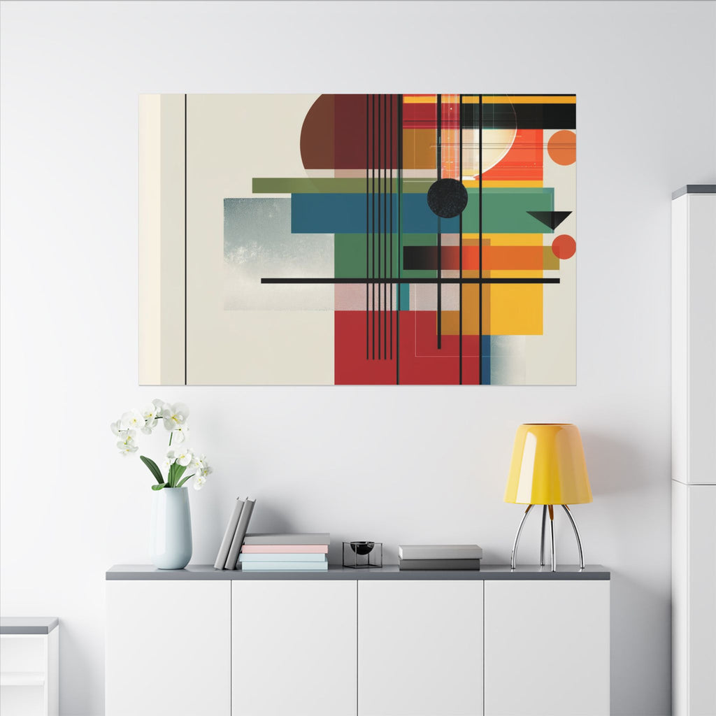 Geometric Harmony: Bauhaus Intersections, Constructivist Layers, Abstract Color Blocks   |   Custom Orders Accepted