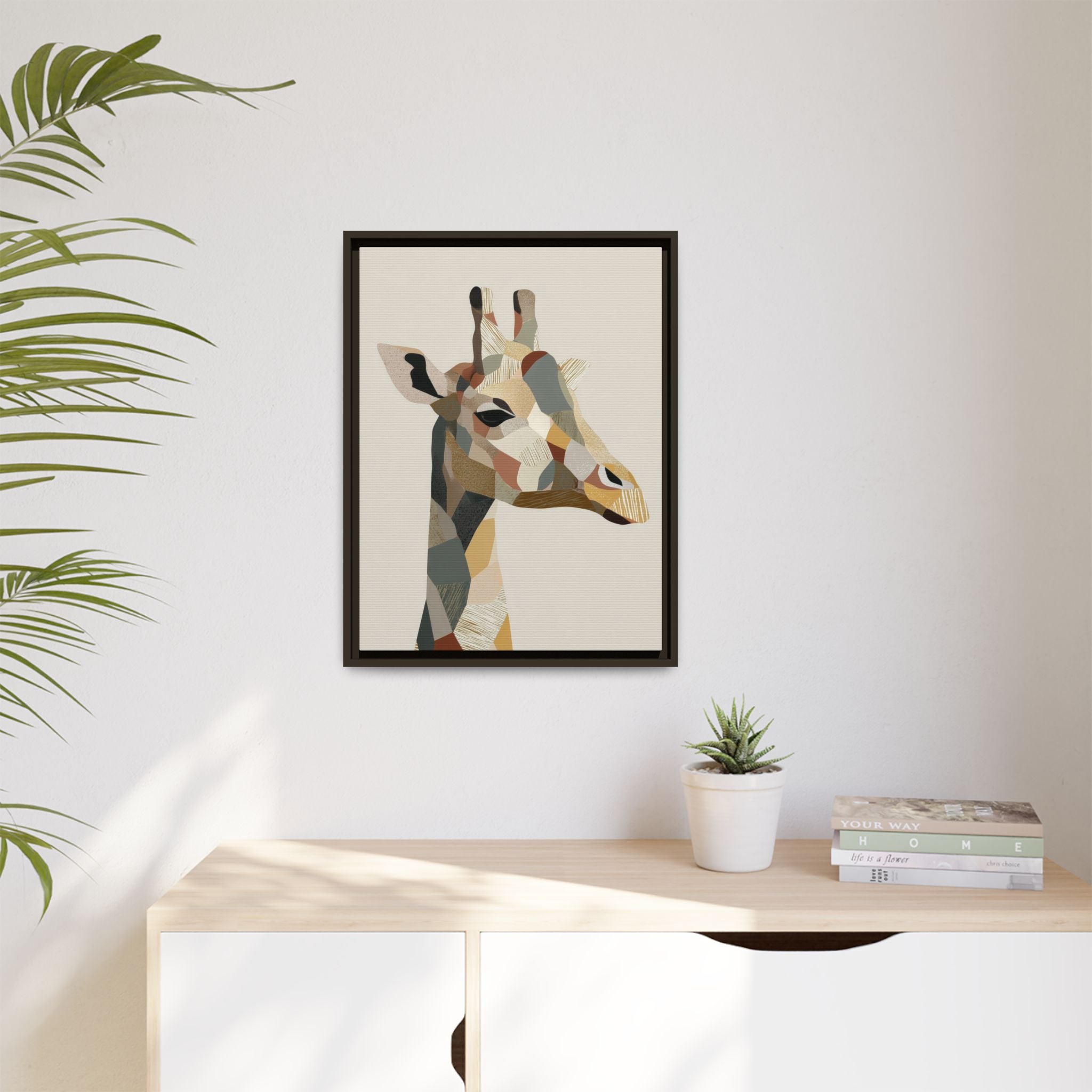 Geometric Giraffe: Cubist Wildlife Abstraction, Polygon Animal Portrait   |  Personalized & Custom Orders Available