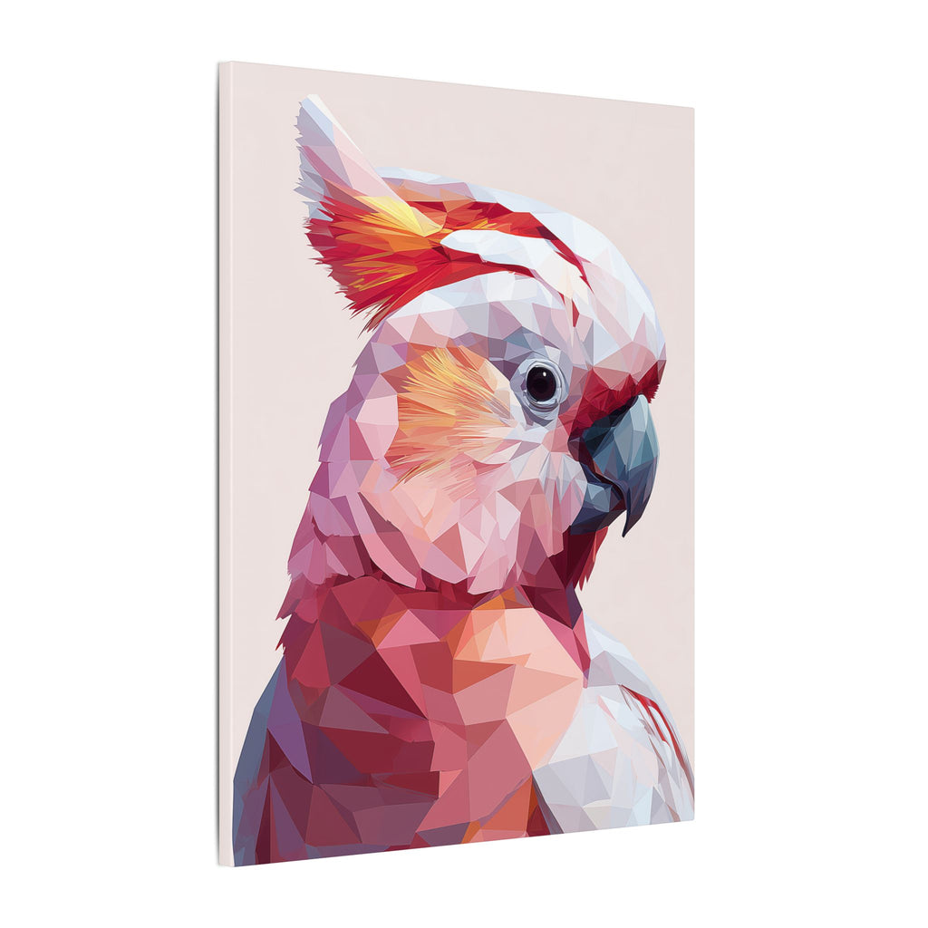 Polygonal Parrot: Low-Poly Digital Art, Geometric Cockatoo Portrait   |    Custom Orders Available