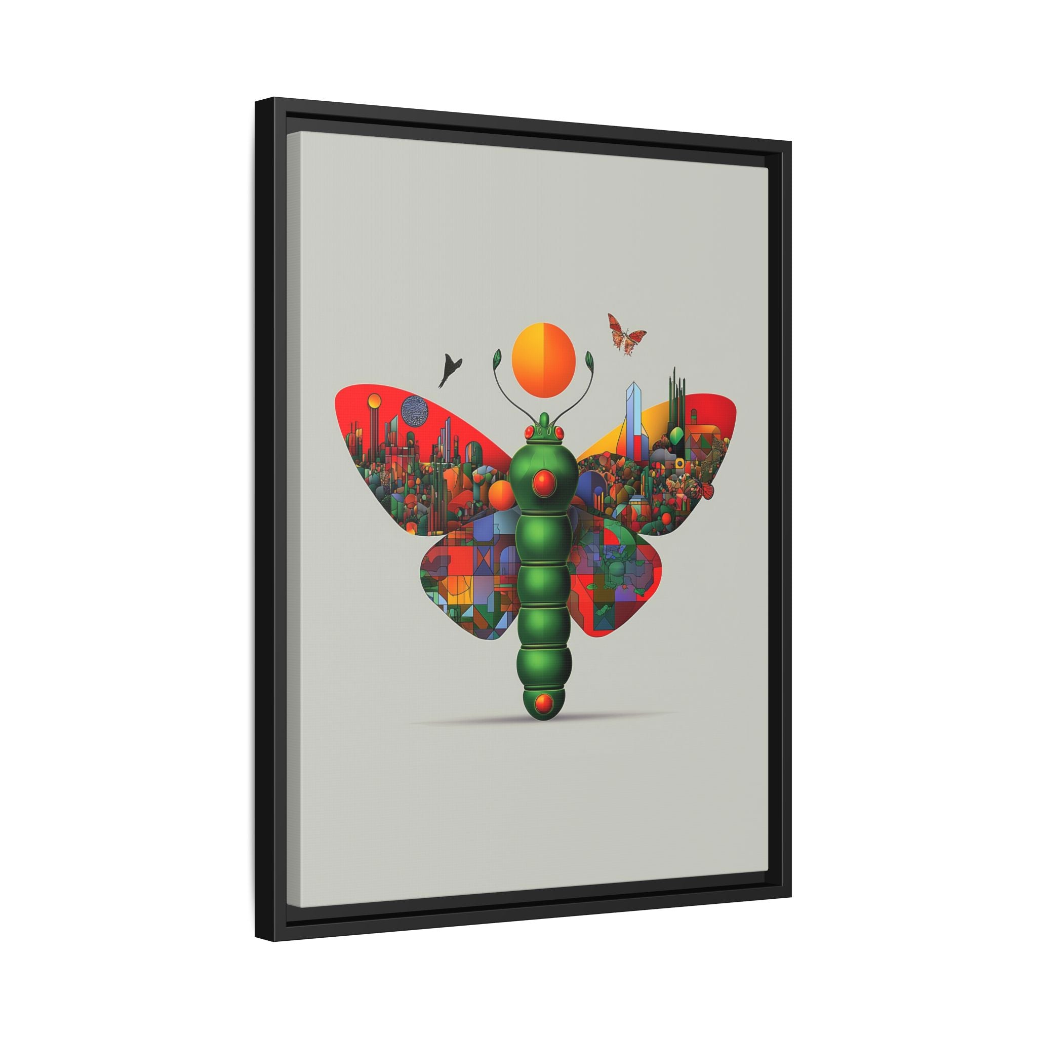 Urban Metamorphosis: Geometric Butterfly Cityscape, Cubist Digital Illustration   |    Custom Orders Available