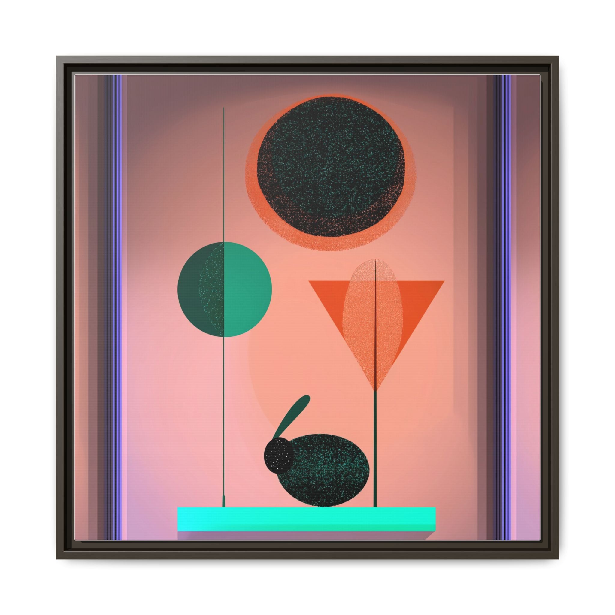 Geometric Harmony: Abstract Minimalist Composition, Organic Shapes and Color Play, Geometric Design with Teal and Orange Palette   |