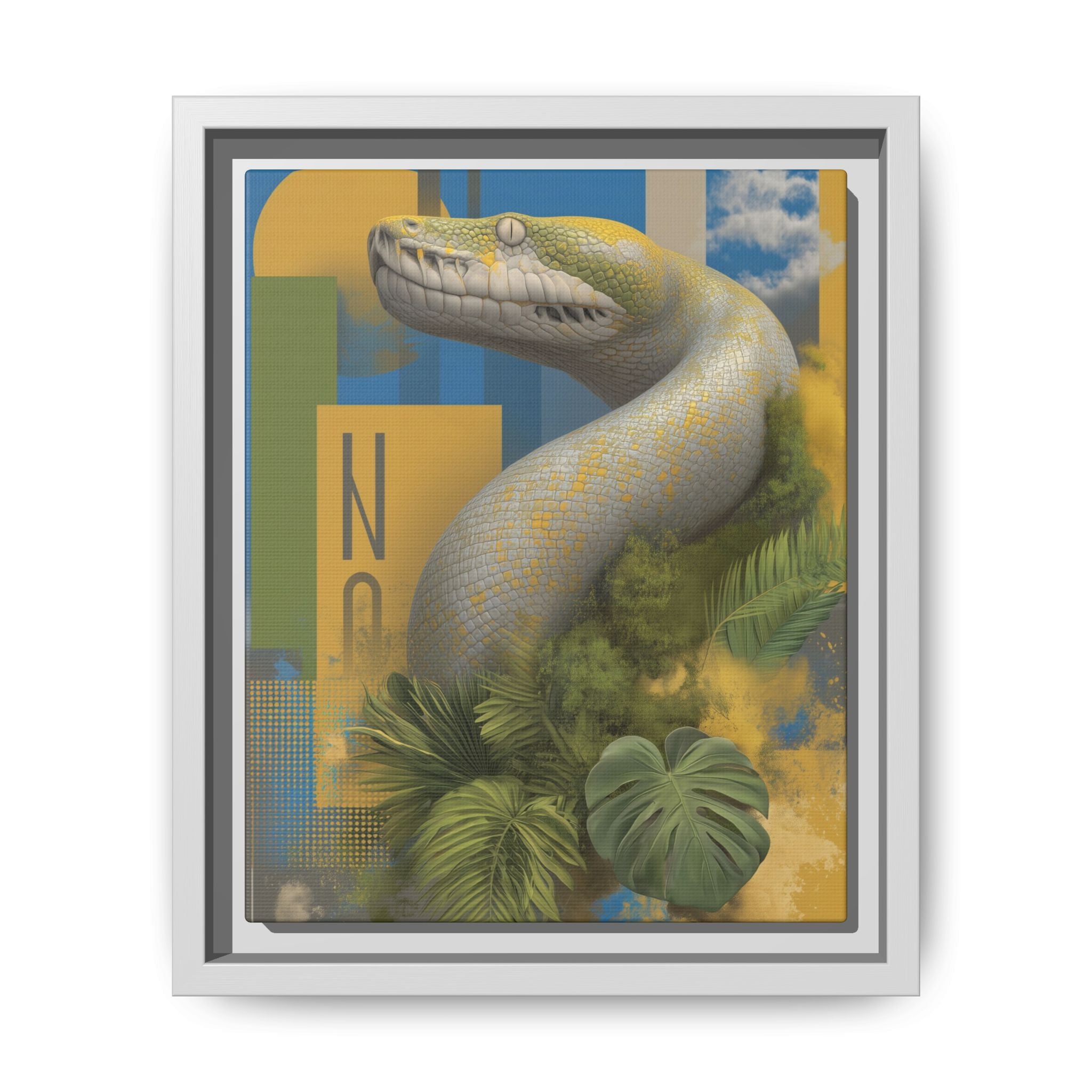 Serpent's Geometry: Tropical Anaconda Graphic Design, Modern Wildlife Illustration   |  Personalized & Custom Orders Available