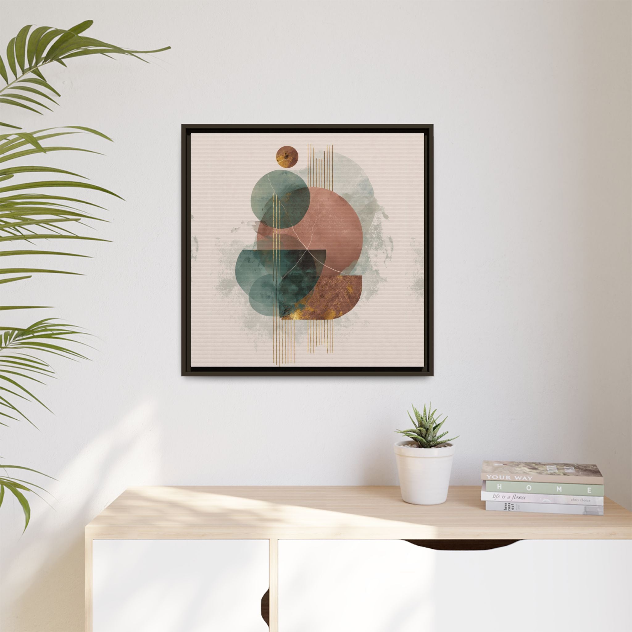 Translucent Geometries: Abstract Circles, Mid-Century Minimalism, Watercolor Layers   |   Custom Orders Accepted
