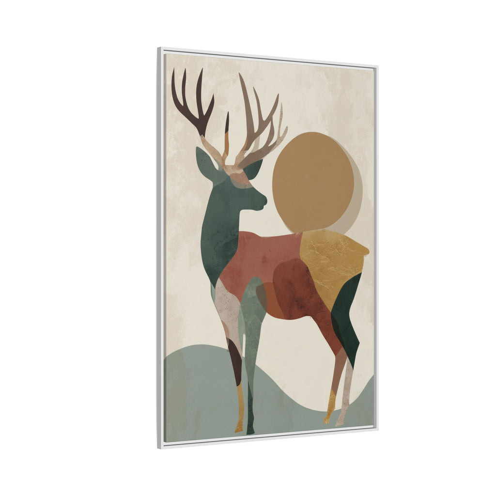 Geometric Deer Mosaic Framed Print : Modern Abstract Wildlife Art, Minimalist Nature Print   |  Personalized & Custom Orders Available