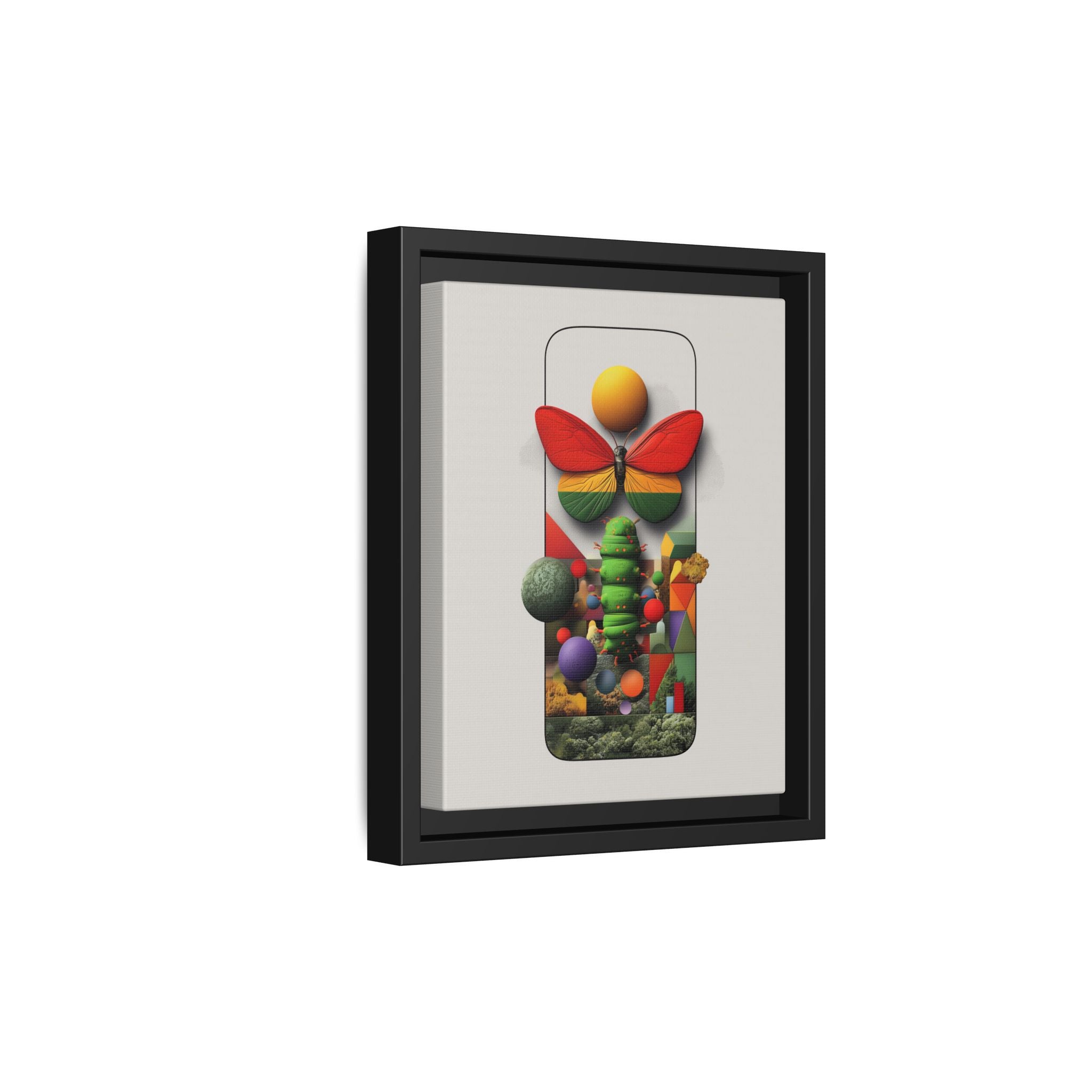 Metamorphosis Framed Print : Geometric Nature Transformation, Vibrant Butterfly Composition   |  Personalized & Custom Orders Available