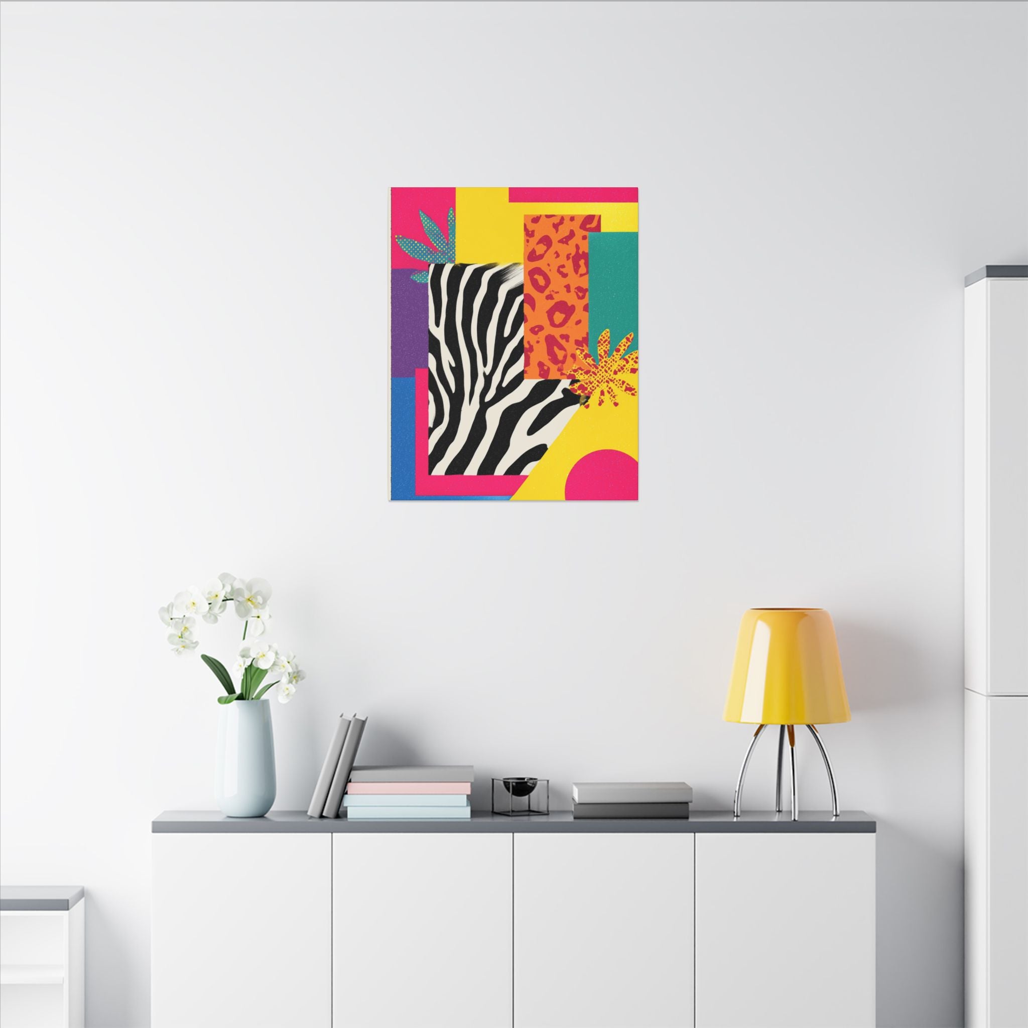 Pop Geometry: Zebra Leopard Fusion, Geometric Color Block, Modern Abstract Design   |   Custom Orders Accepted