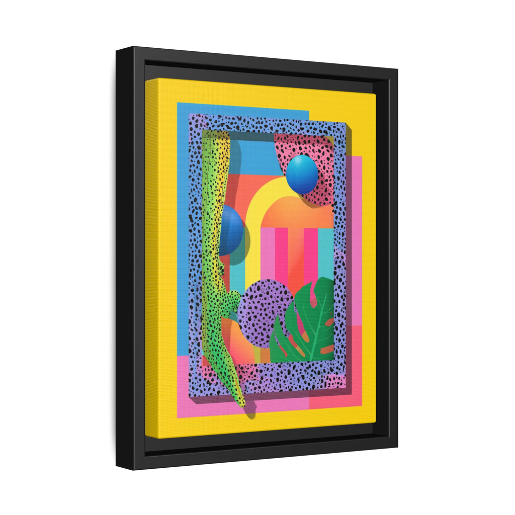 Geometric Rhythms: Abstract Layers of Color, Dimensional Shapes and Tropical Elements, Vibrant Modern Art Composition   |   Custom Orders