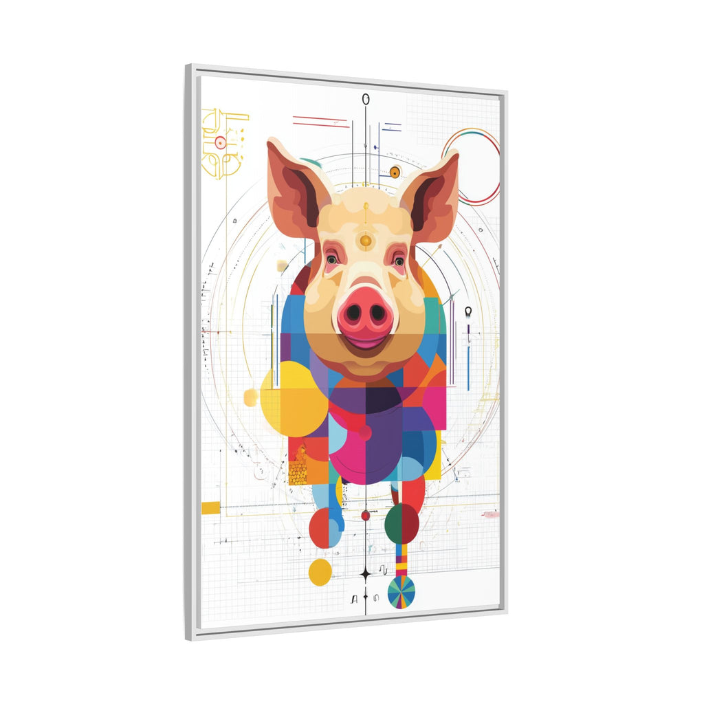 Geometric Pig: Digital Cubist Portrait, Mathematical Animal Abstraction   |    Custom Orders Available