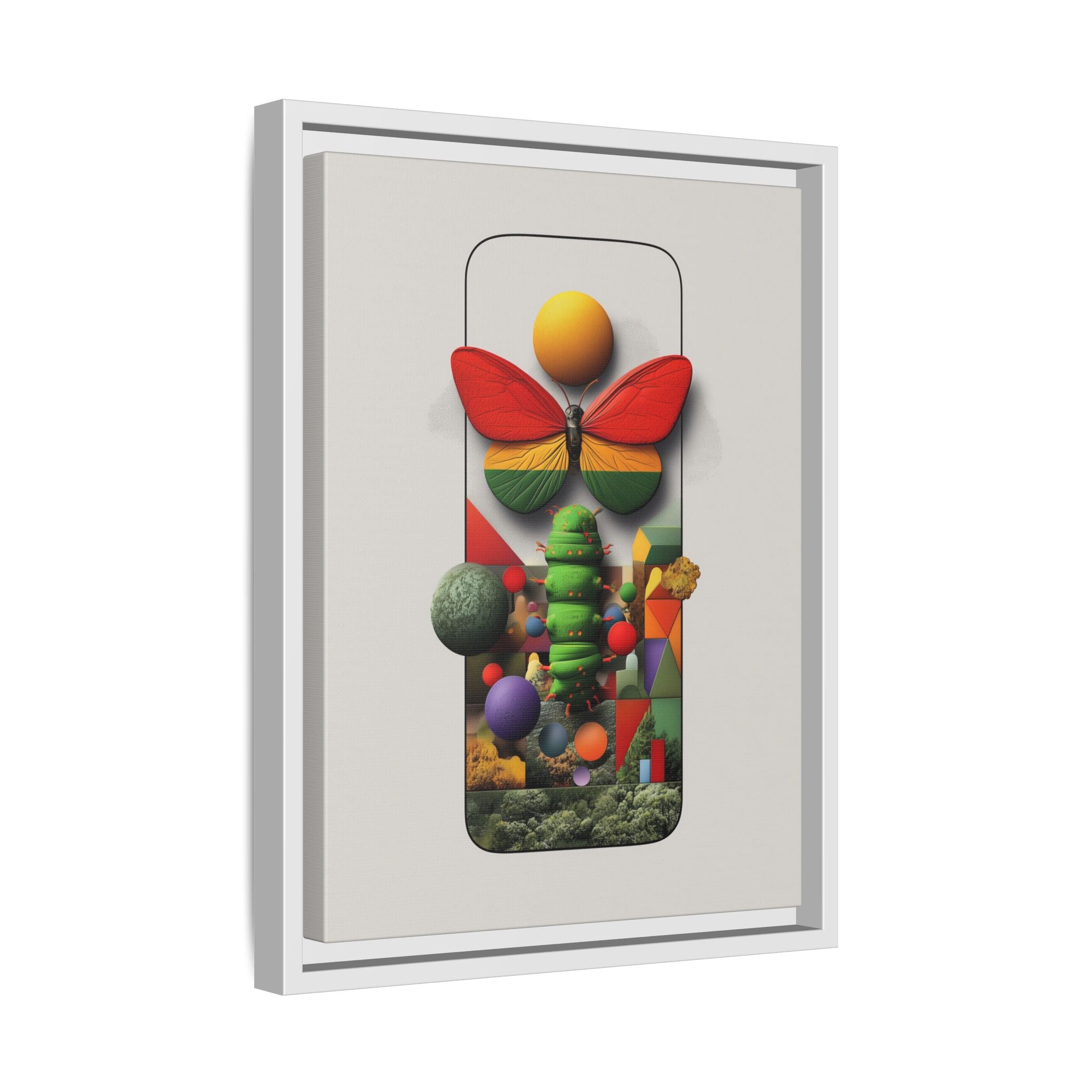 Metamorphosis Framed Print : Geometric Nature Transformation, Vibrant Butterfly Composition   |  Personalized & Custom Orders Available