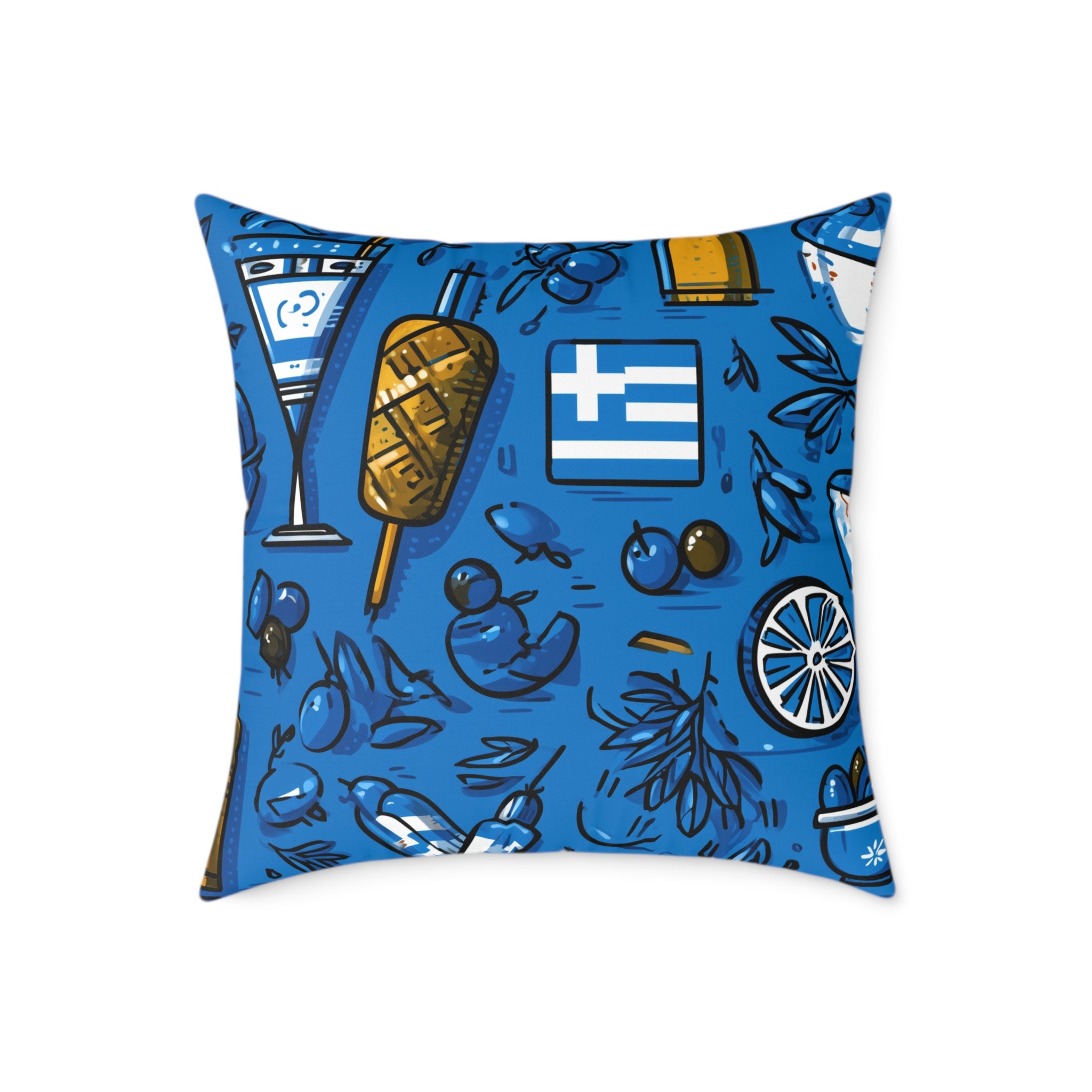 Greece-Inspired Decorative Pillow, Poly Canvas Throw Cushion, Coastal Home Decor, Mediterranean Vibes, Summer Housewarming Gift, [...]