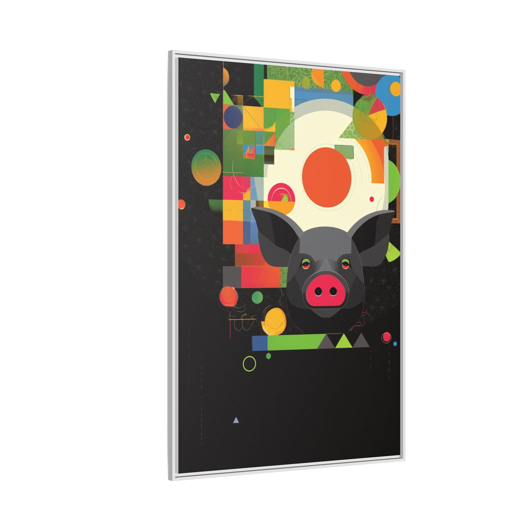 Prismatic Pig: Geometric Abstract Design, Digital Graphic Art Illustration   |    Custom Orders Available