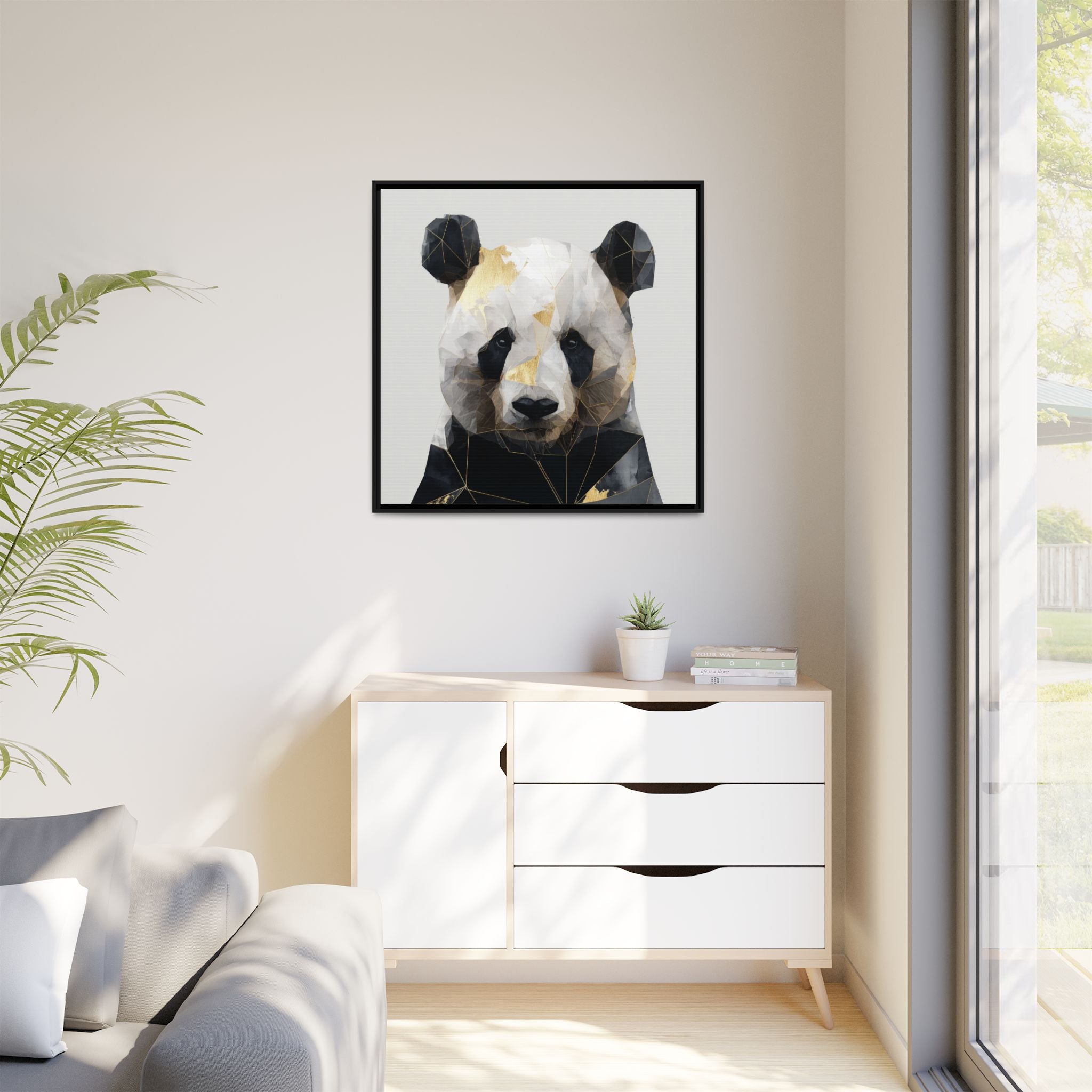 Fractal Panda: Geometric Digital Art, Low Poly Wildlife Portrait   |  Personalized & Custom Orders Available