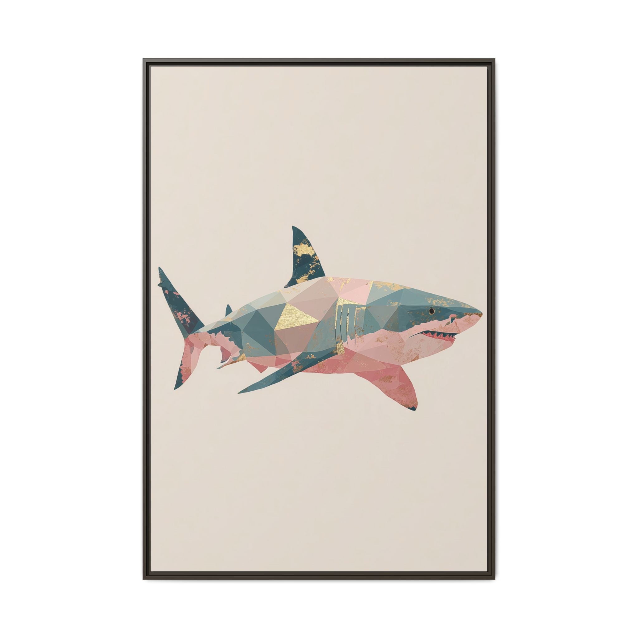 Geometric Shark Spectrum: Polygonal Marine Predator, Abstract Metallic Design   |  Personalized & Custom Orders Available