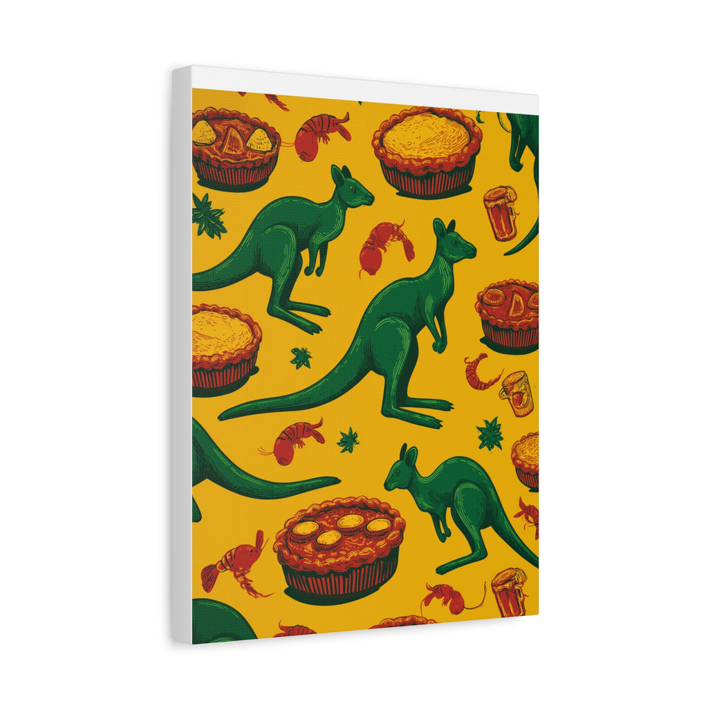 Kangaroo Canvas Wall Art, Vibrant Animal Decor, Unique Gift for Nature Lovers, Fun Kitchen Wall Hanging, Australian Themed Art