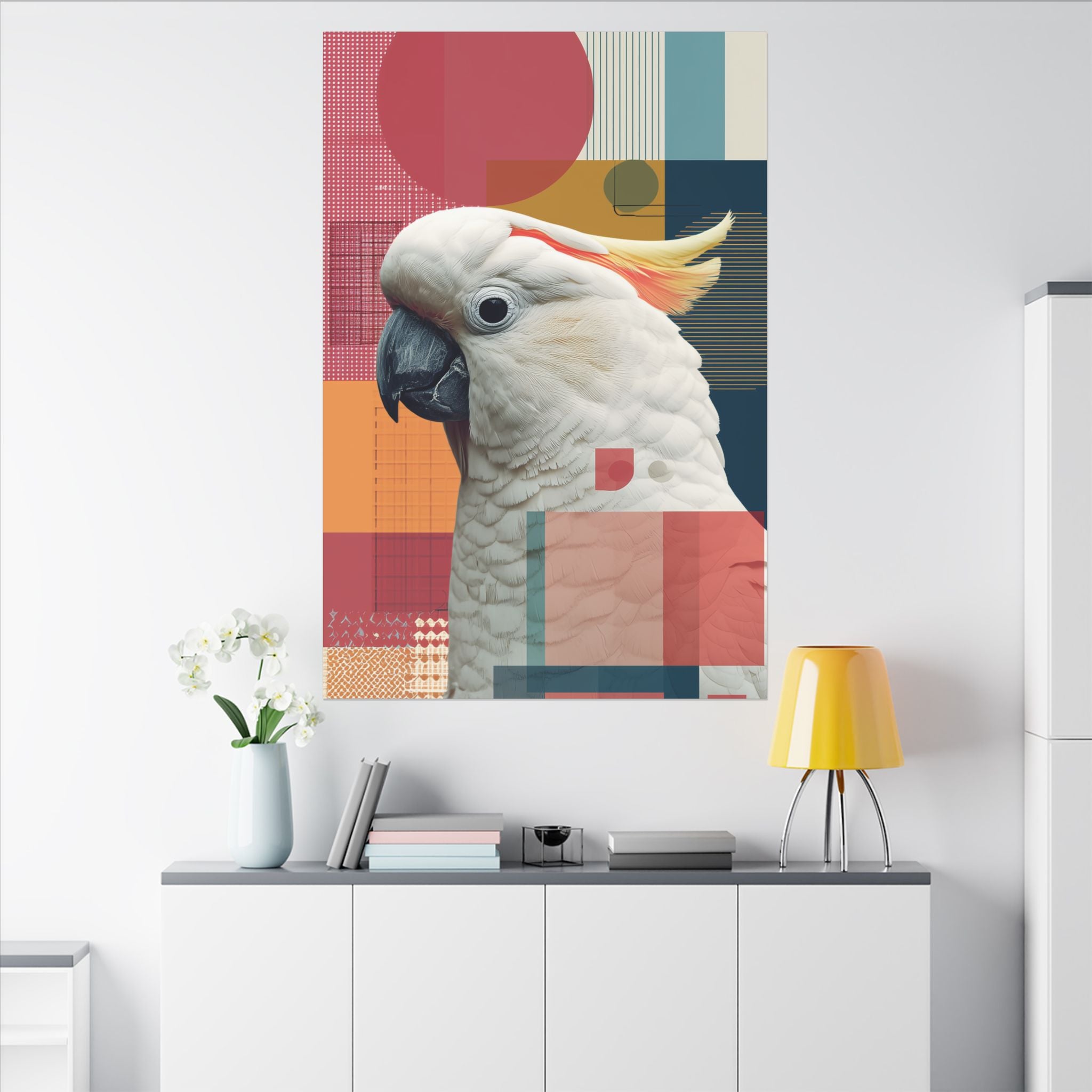 Crest of Elegance: Geometric Wildlife Portrait, Contemporary Avian Art   |    Custom Orders Available