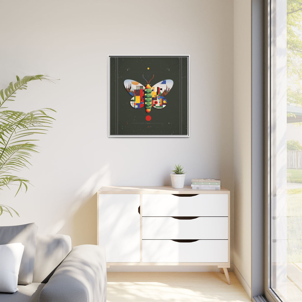 Geometric Butterfly Framed Print : Digital Cubist Interpretation, Modernist Entomological Design   |  Personalized & Custom Orders Available