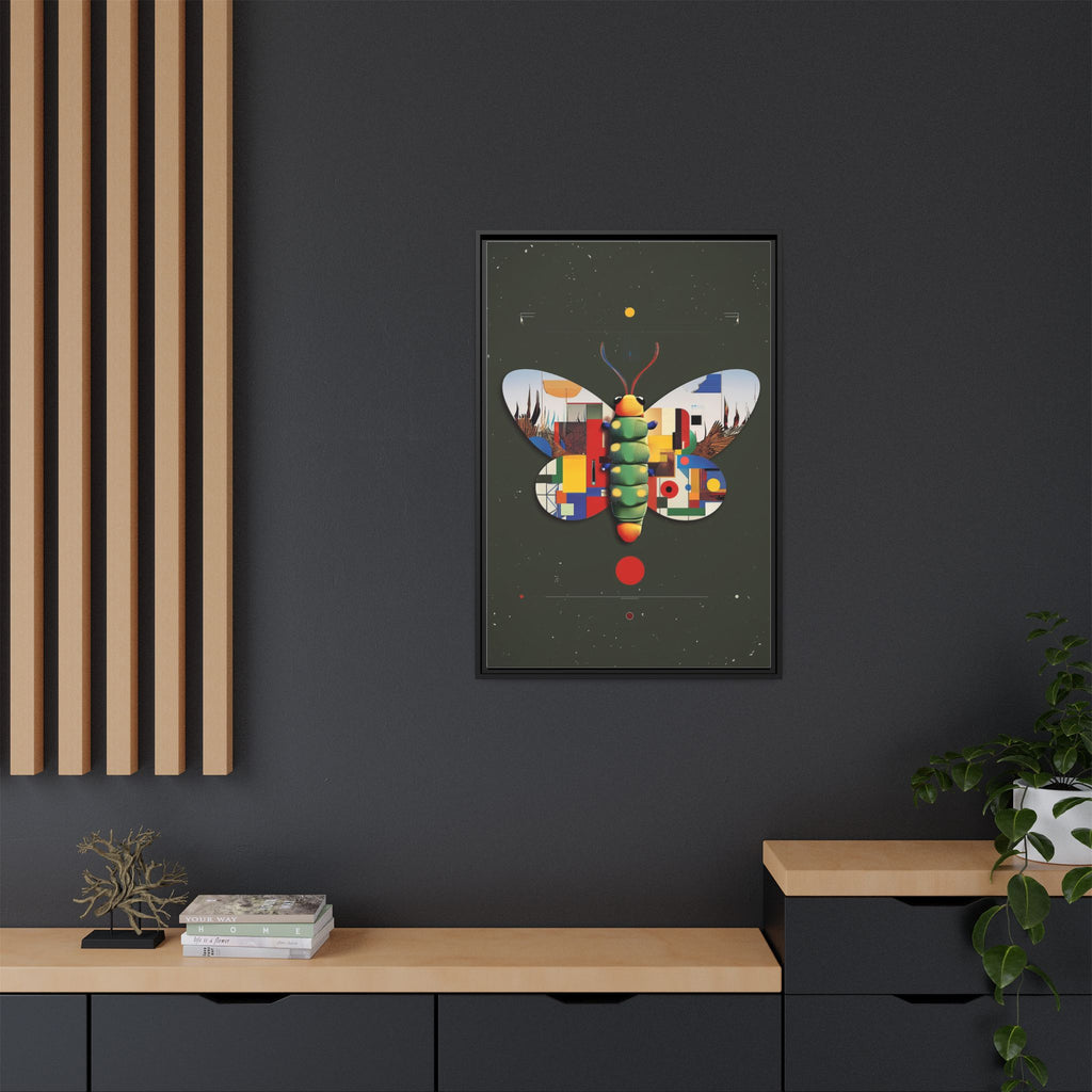 Geometric Butterfly Framed Print : Digital Cubist Interpretation, Modernist Entomological Design   |  Personalized & Custom Orders Available