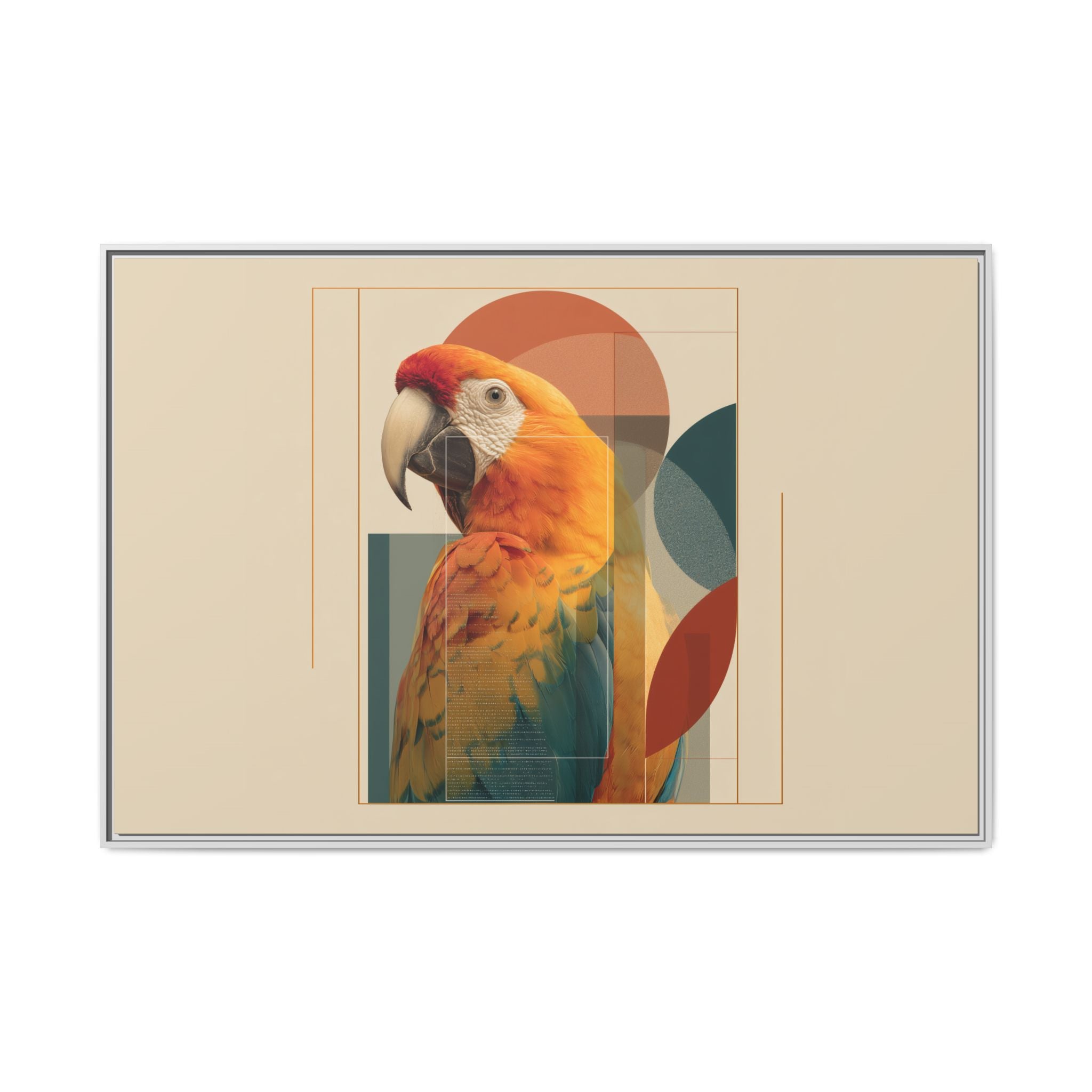Macaw Geometry: Vibrant Avian Portrait, Modernist Graphic Design   |  Personalized & Custom Orders Available