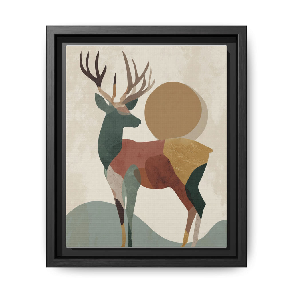Geometric Deer Mosaic Framed Print : Modern Abstract Wildlife Art, Minimalist Nature Print   |  Personalized & Custom Orders Available