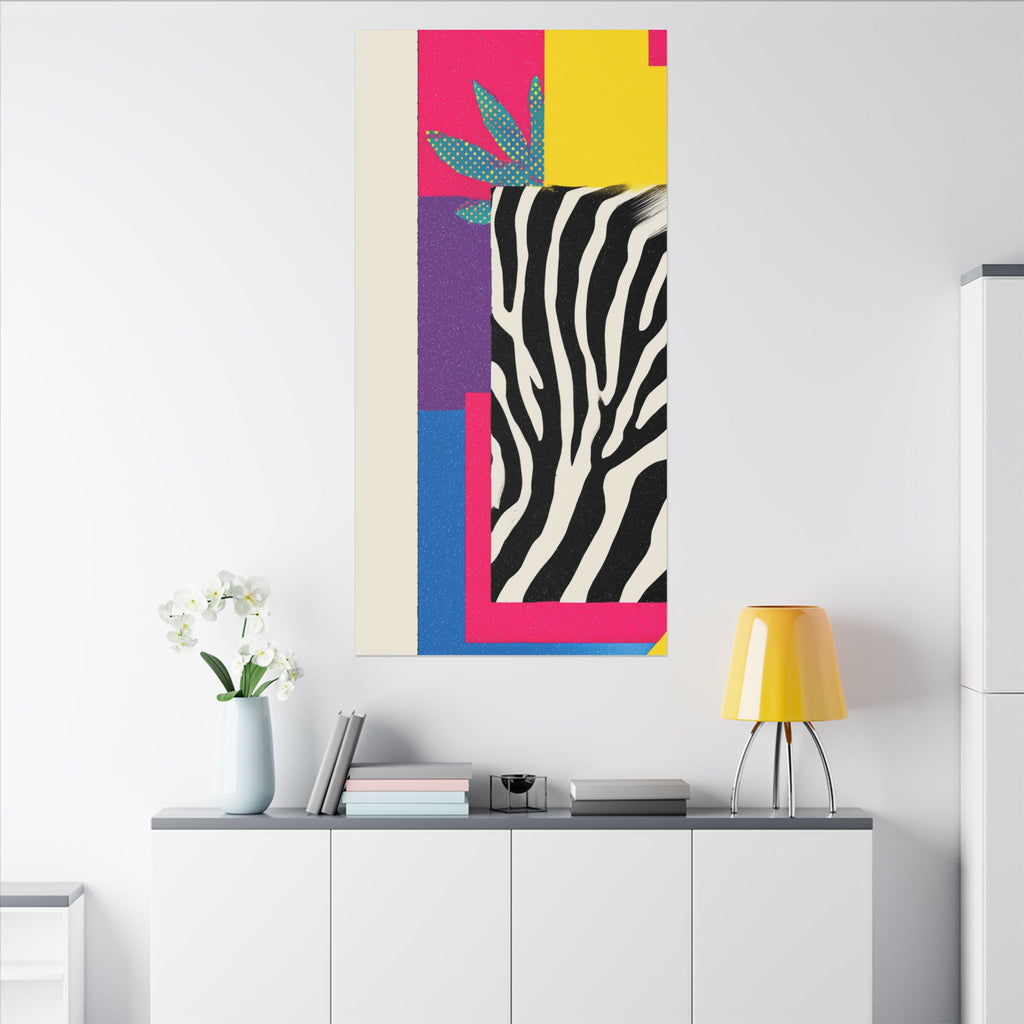 Pop Geometry: Zebra Leopard Fusion, Geometric Color Block, Modern Abstract Design   |   Custom Orders Accepted