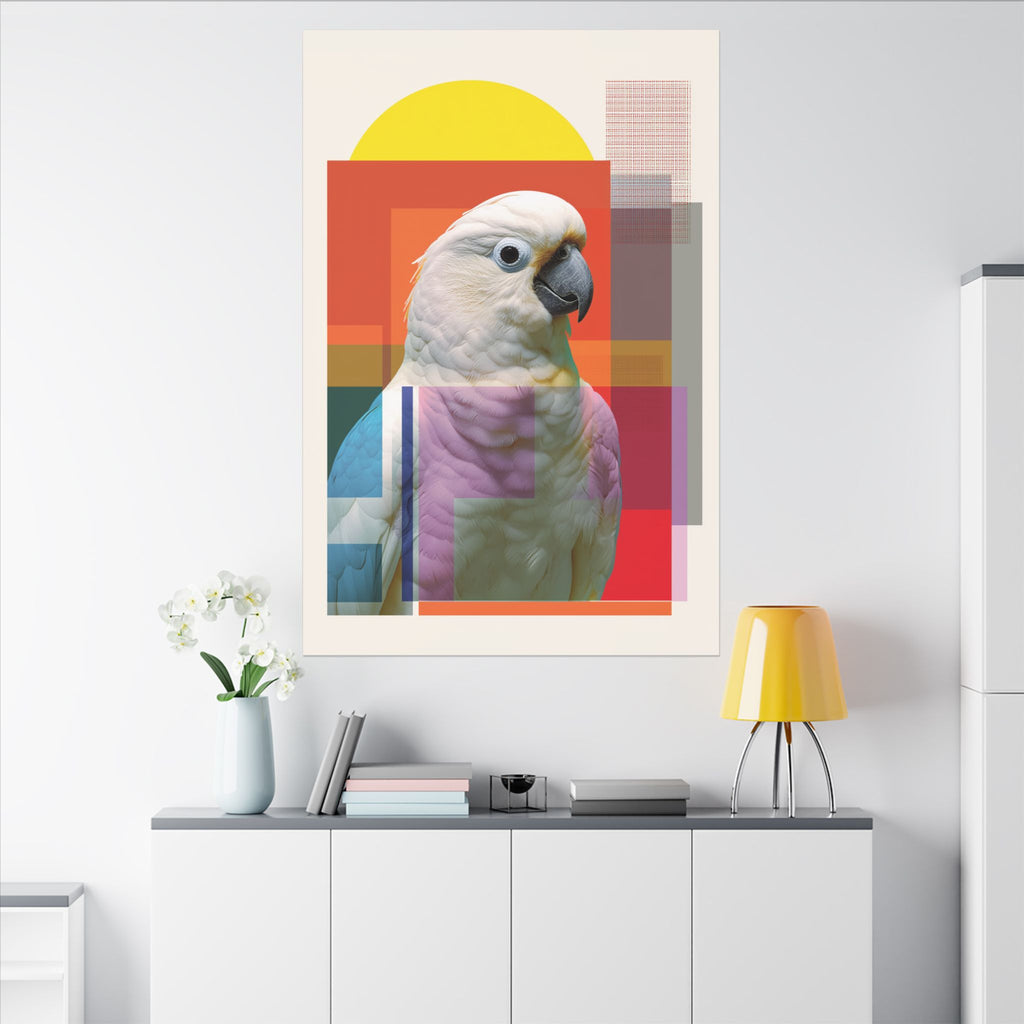 Geometric Cockatoo: Bold Abstract Wildlife Art, Contemporary Avian Print   |    Custom Orders Available