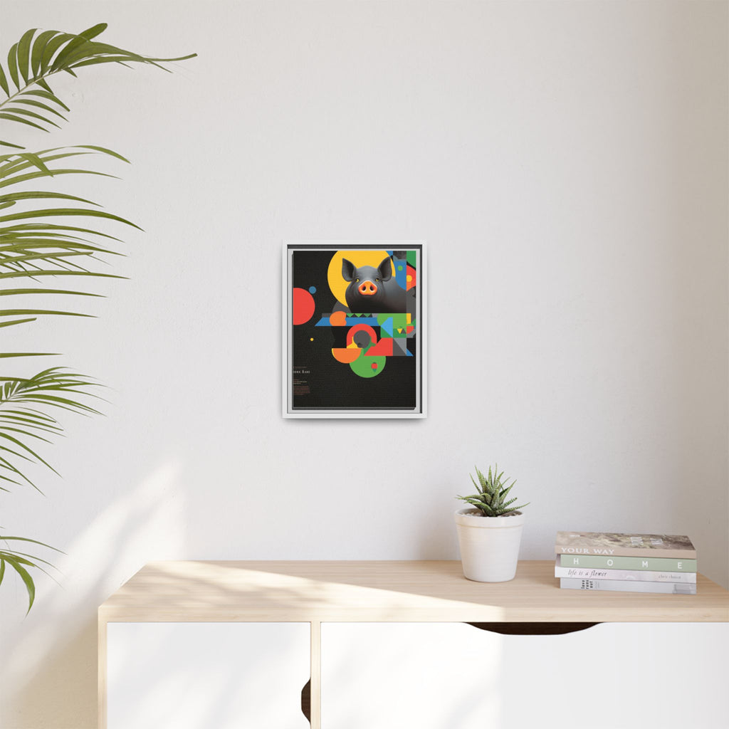 Geometric Pig Poster: Abstract Graphic Design, Colorful Modernist Composition   |    Custom Orders Available