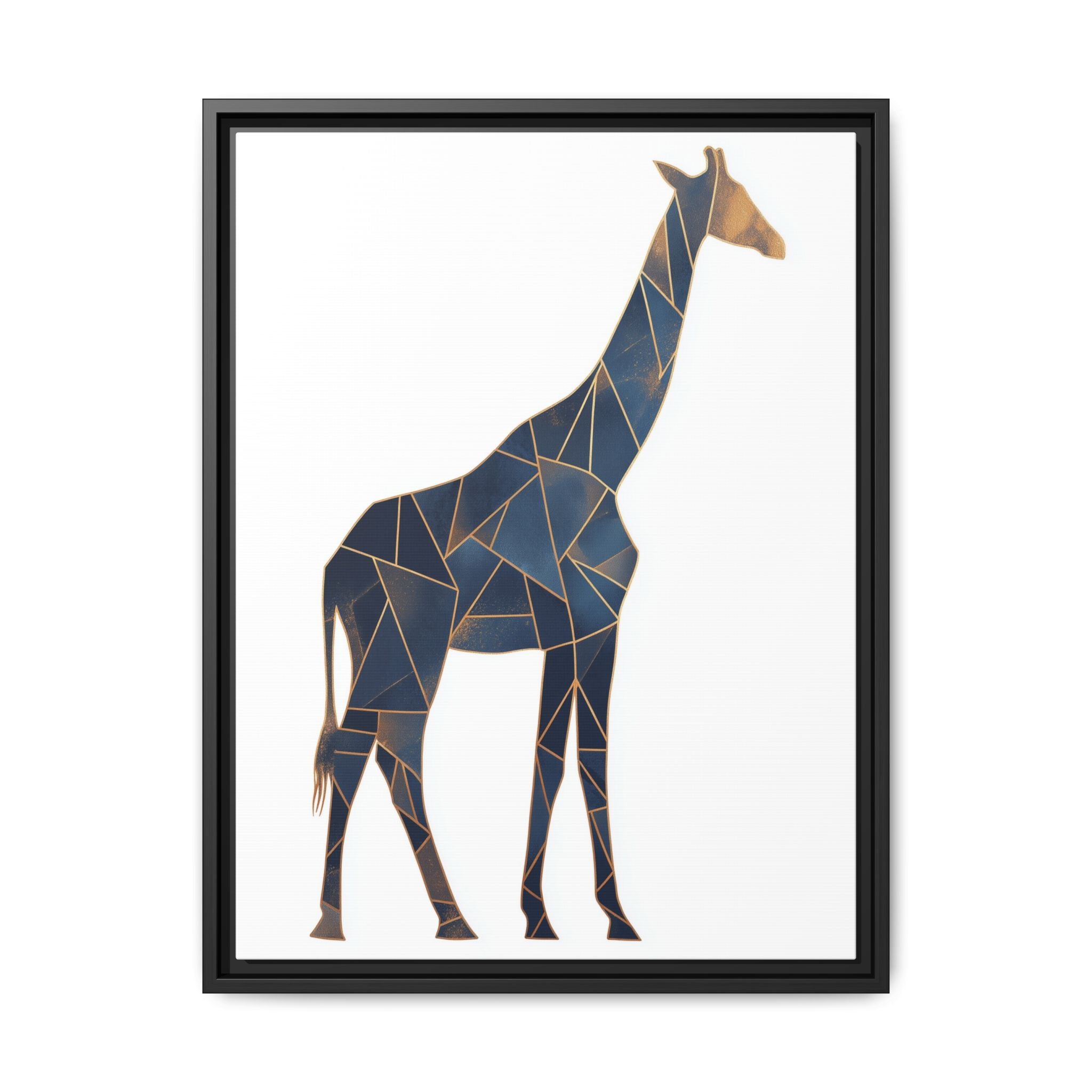 Fragmented Giraffe: Geometric Mosaic Art, Contemporary Blue Silhouette   |  Personalized & Custom Orders Available