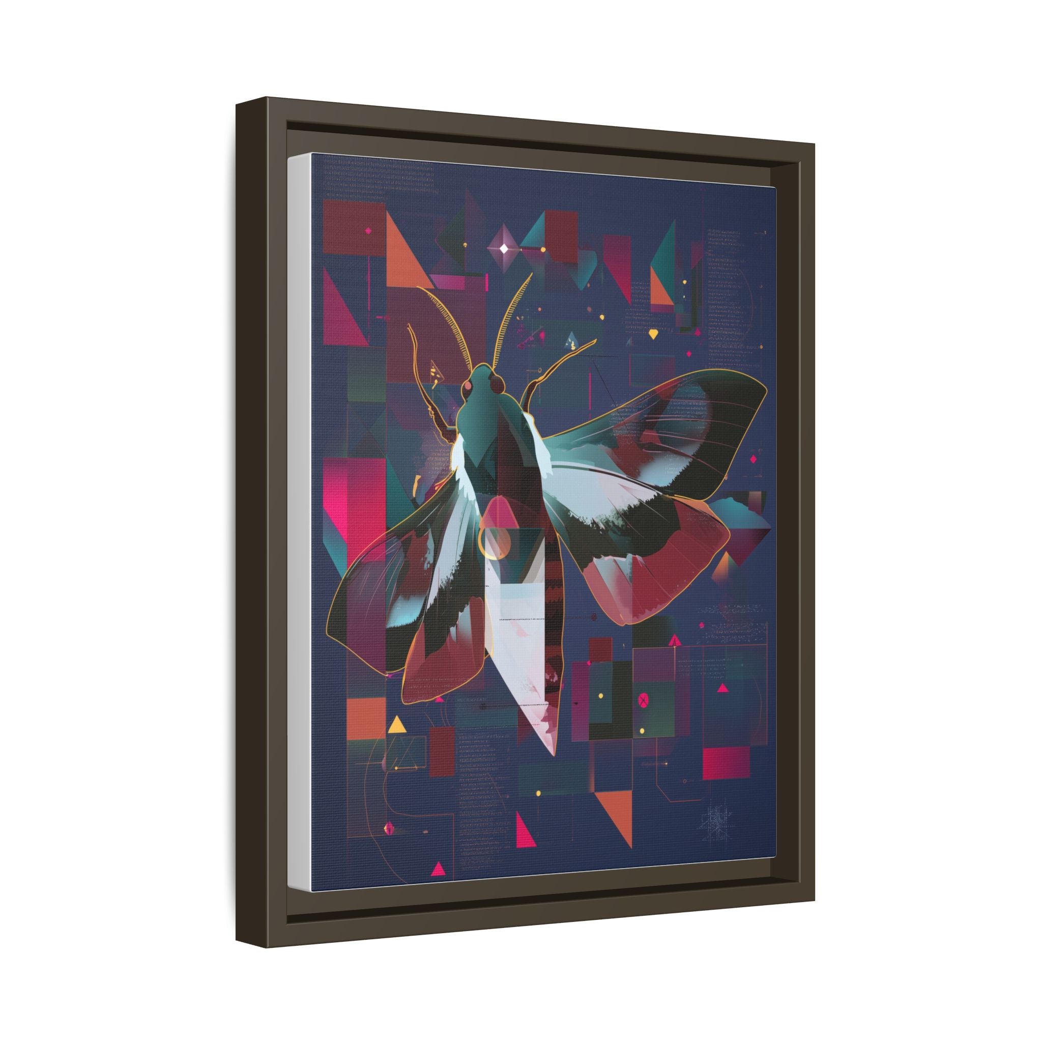 Metamorphic Circuits Framed Print : Geometric Butterfly Fusion, Digital Abstract Techno-Art   |   Custom Orders Available
