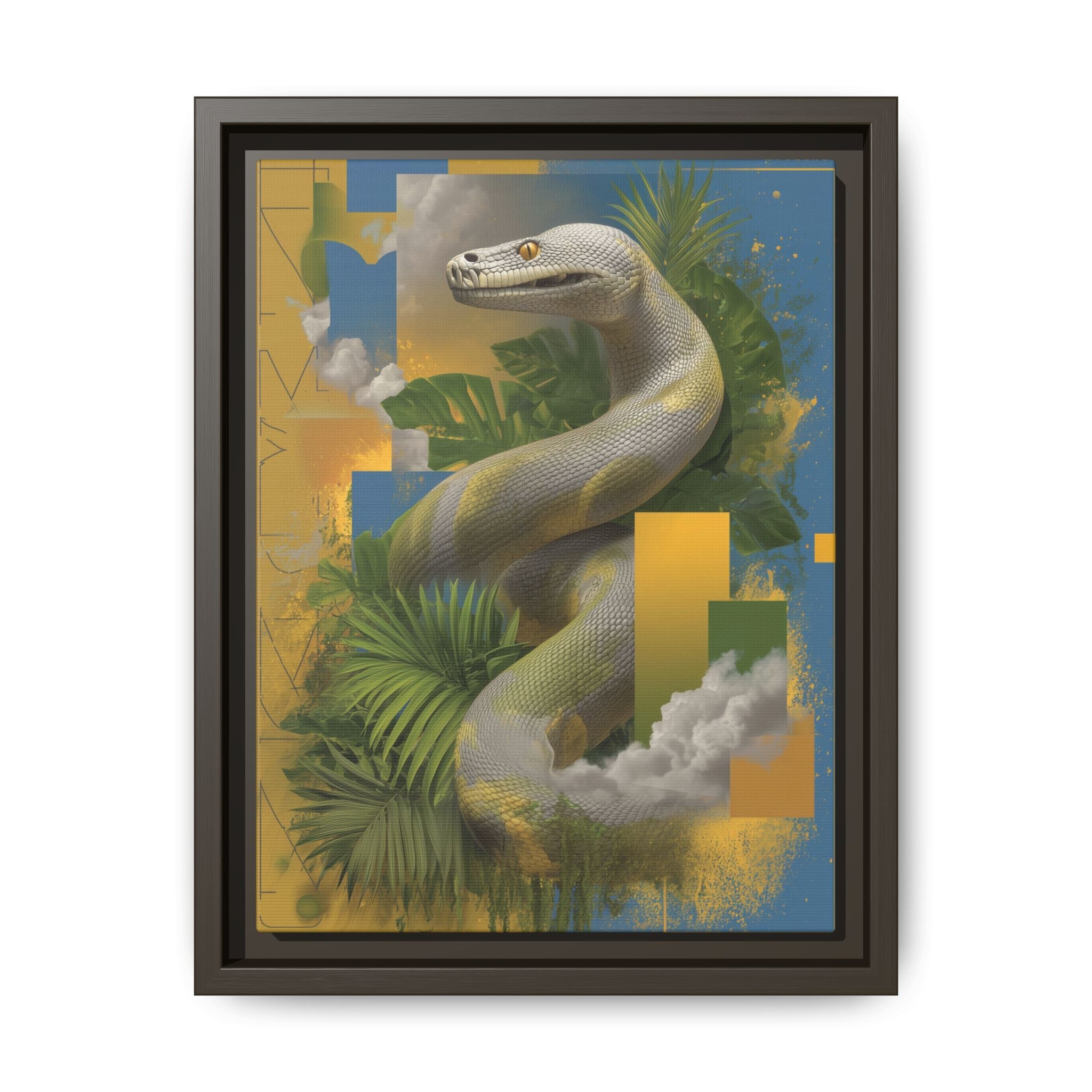 Serpent of Surreal Geometries: Tropical Hyperrealism, Digital Snake Illustration   |    Custom Orders Available