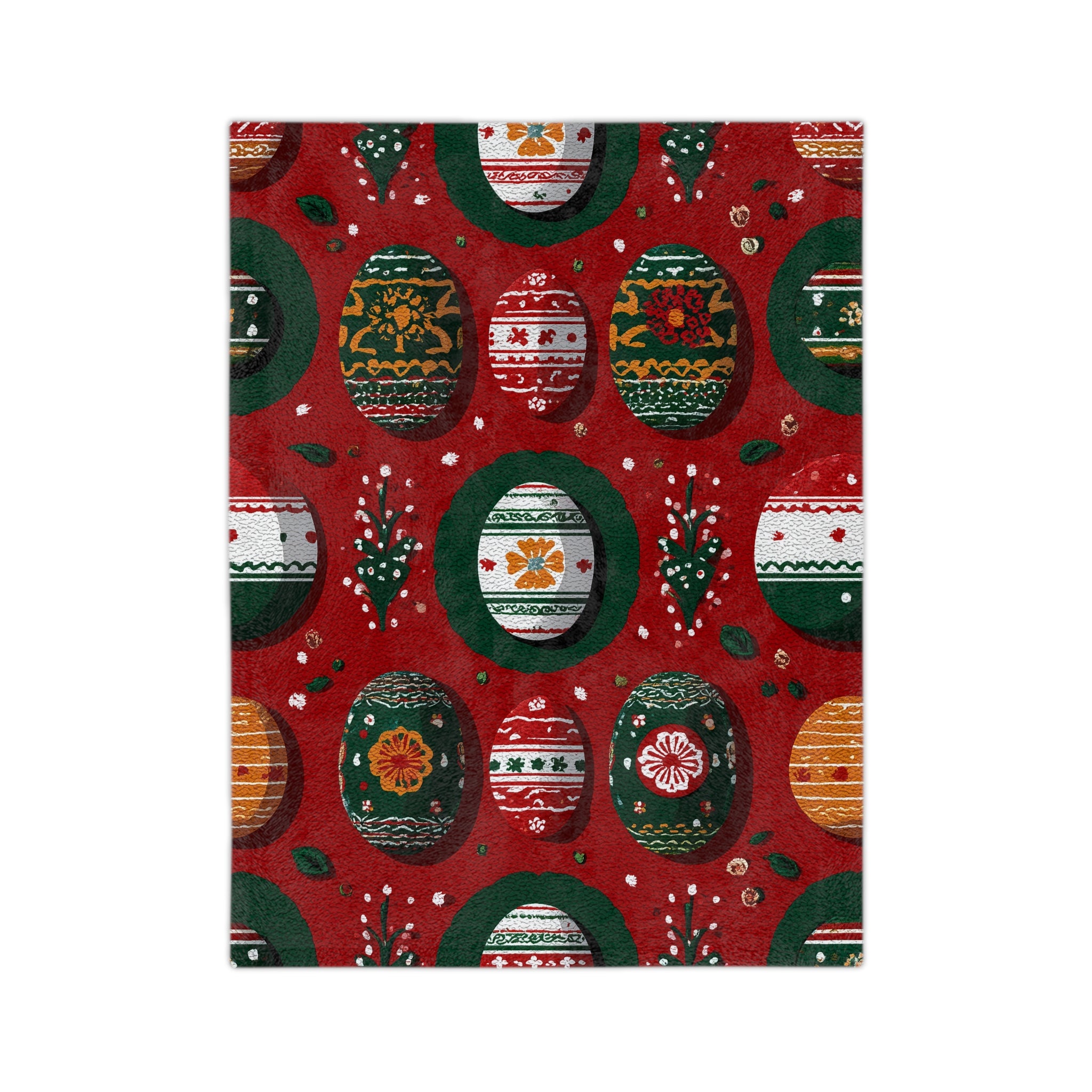 Christmas Egg Pattern Cozy Blanket Doona Cover, Duvet, Quilt, Soft Throw for Holiday Decor, Christmas Gift