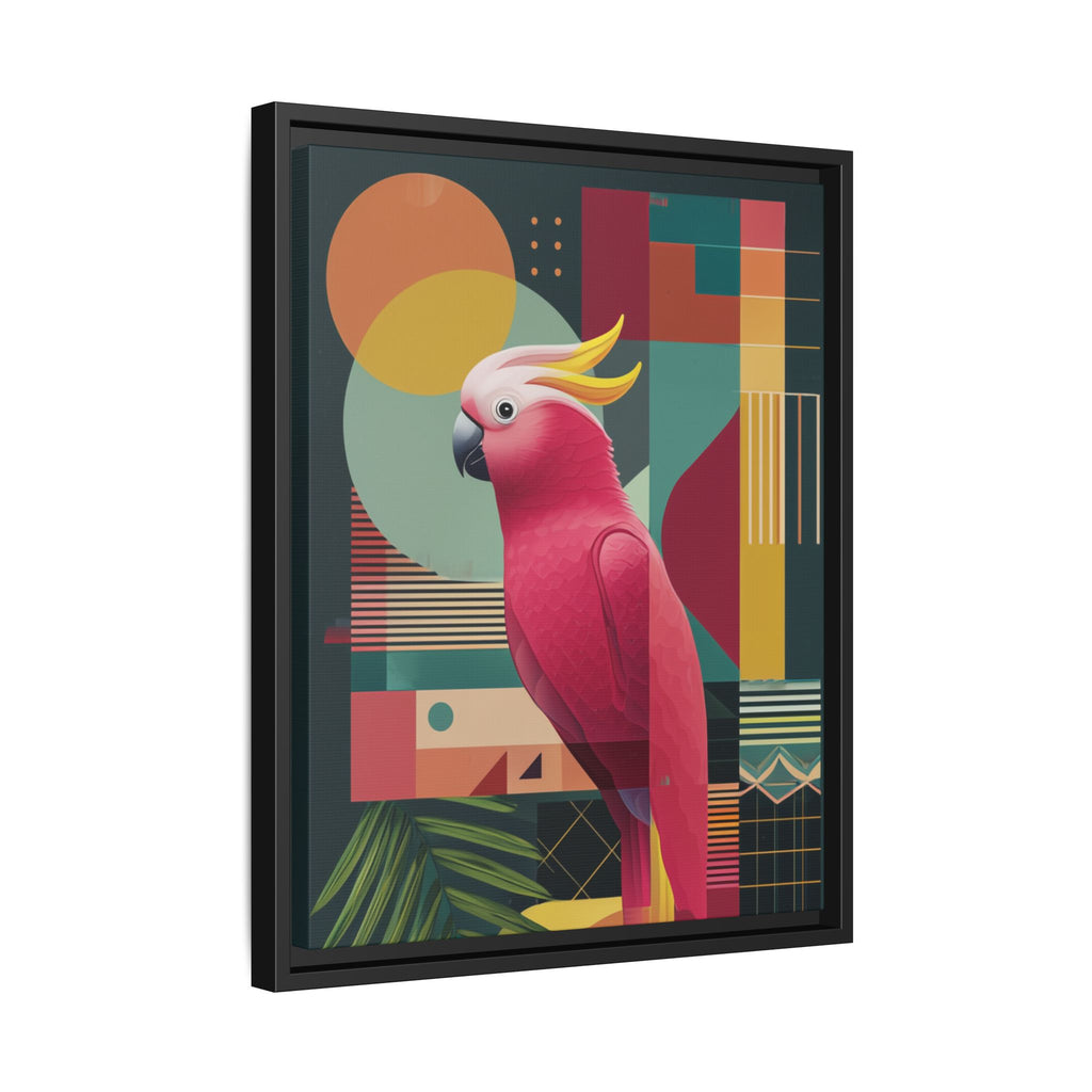 Cockatoo in Geometric Bloom: Mid-Century Modern Art, Tropical Abstract Design   |    Custom Orders Available