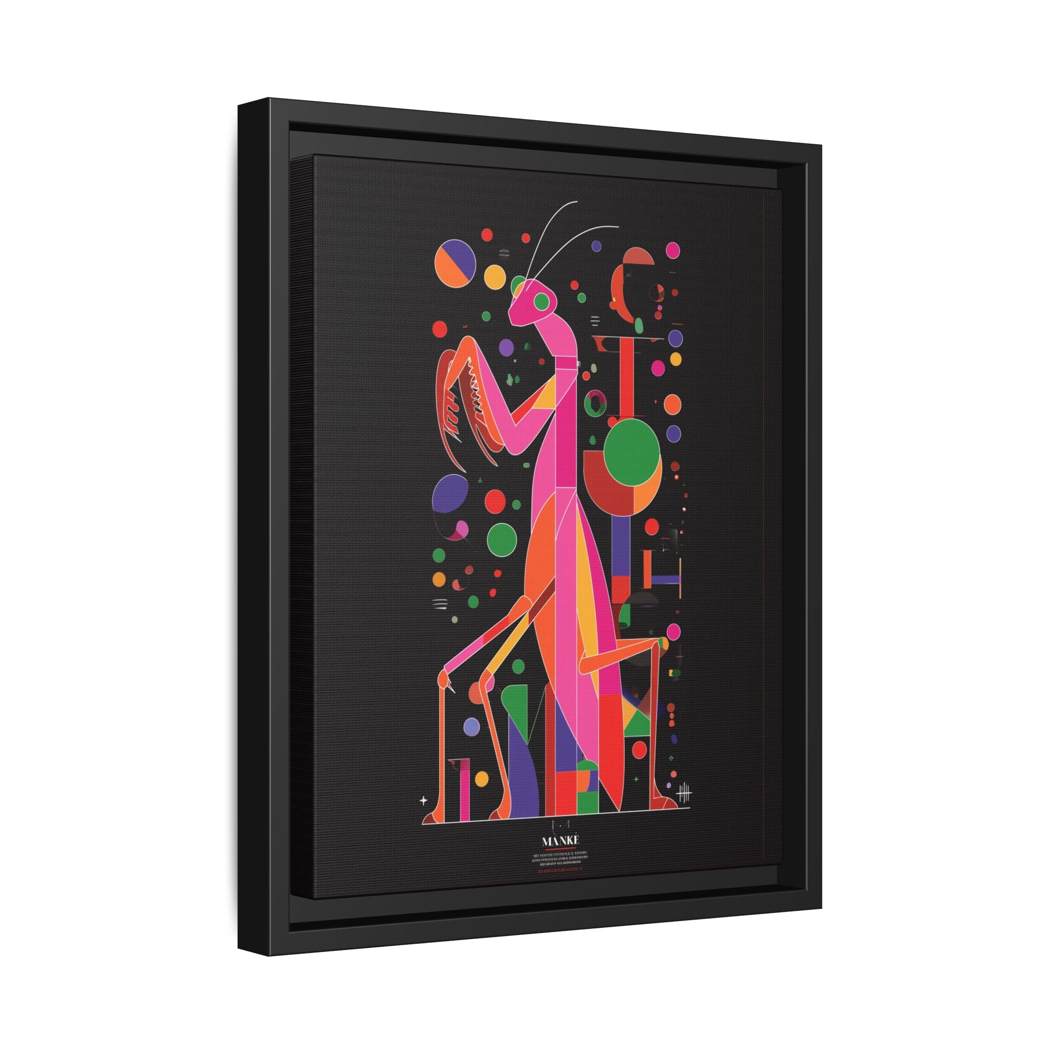 Mantis Geometrica Framed Print : Cubist Insect Design, Vibrant Graphic Poster Art   |   Custom Orders Available