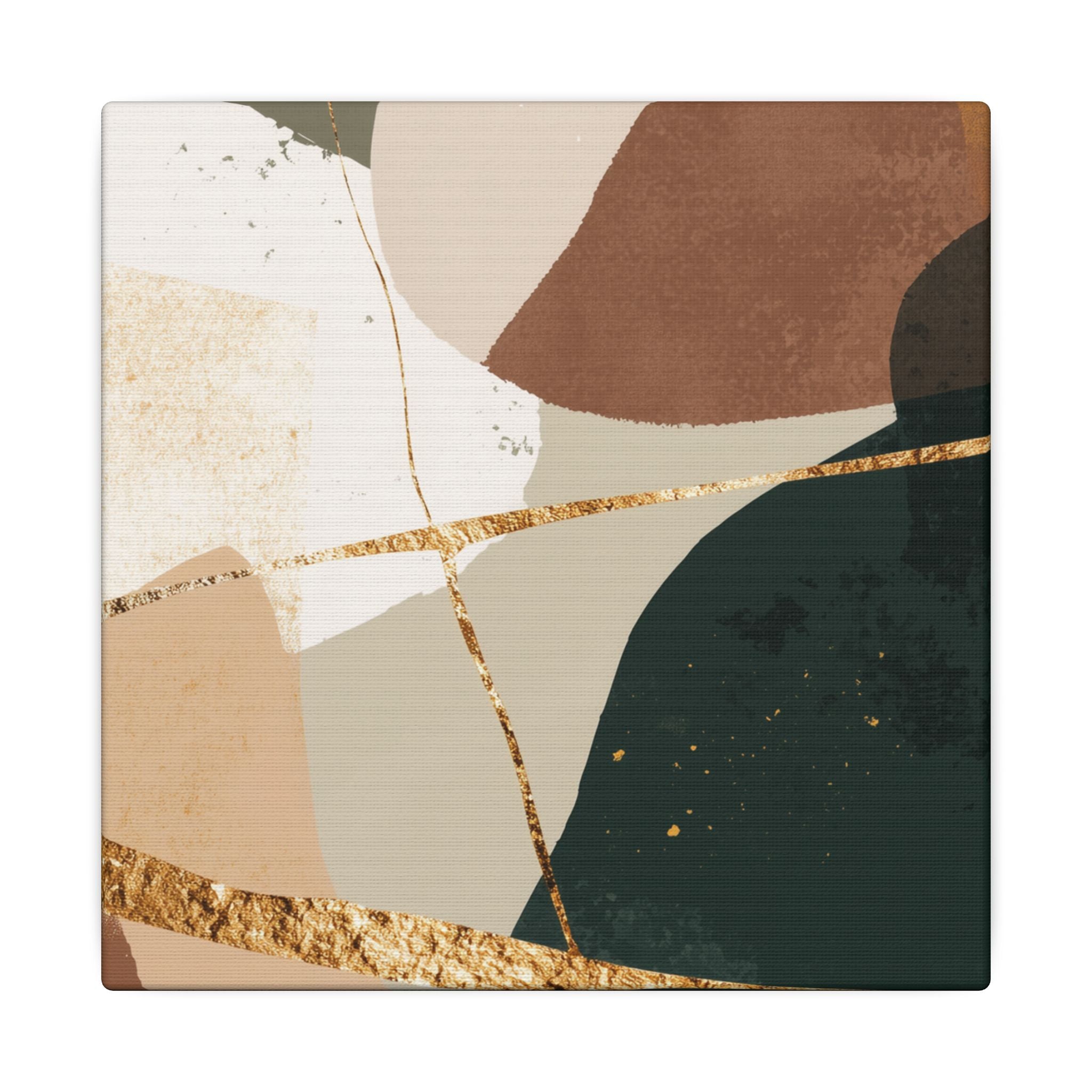 Canvas Print, Abstract Earthy Gold Wall Art, Modern Designer Home Decor, Stretched Matte Canvas; Thick, Multi-Size, Office Decor