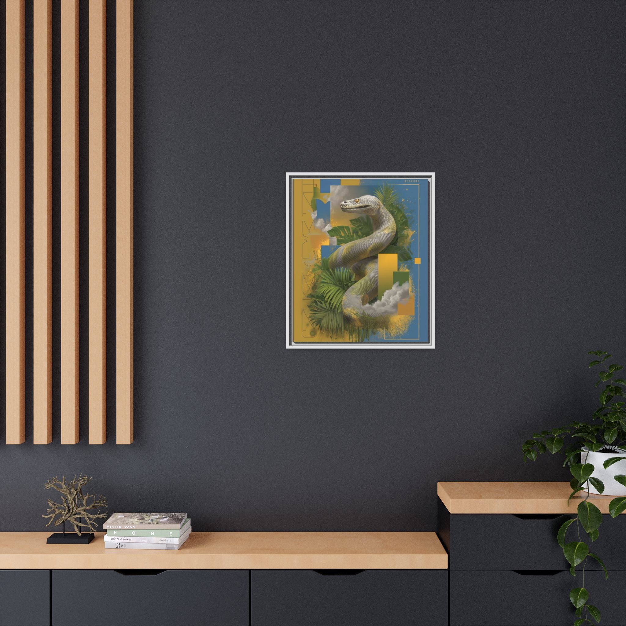 Serpent of Surreal Geometries: Tropical Hyperrealism, Digital Snake Illustration   |    Custom Orders Available