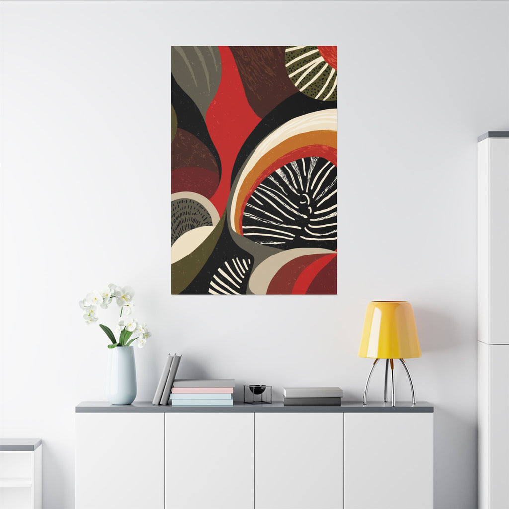 Harmonic Convergence: Organic Geometry, Mid-Century Modern Abstract, Earthy Palette Composition   |   Custom Orders Accepted