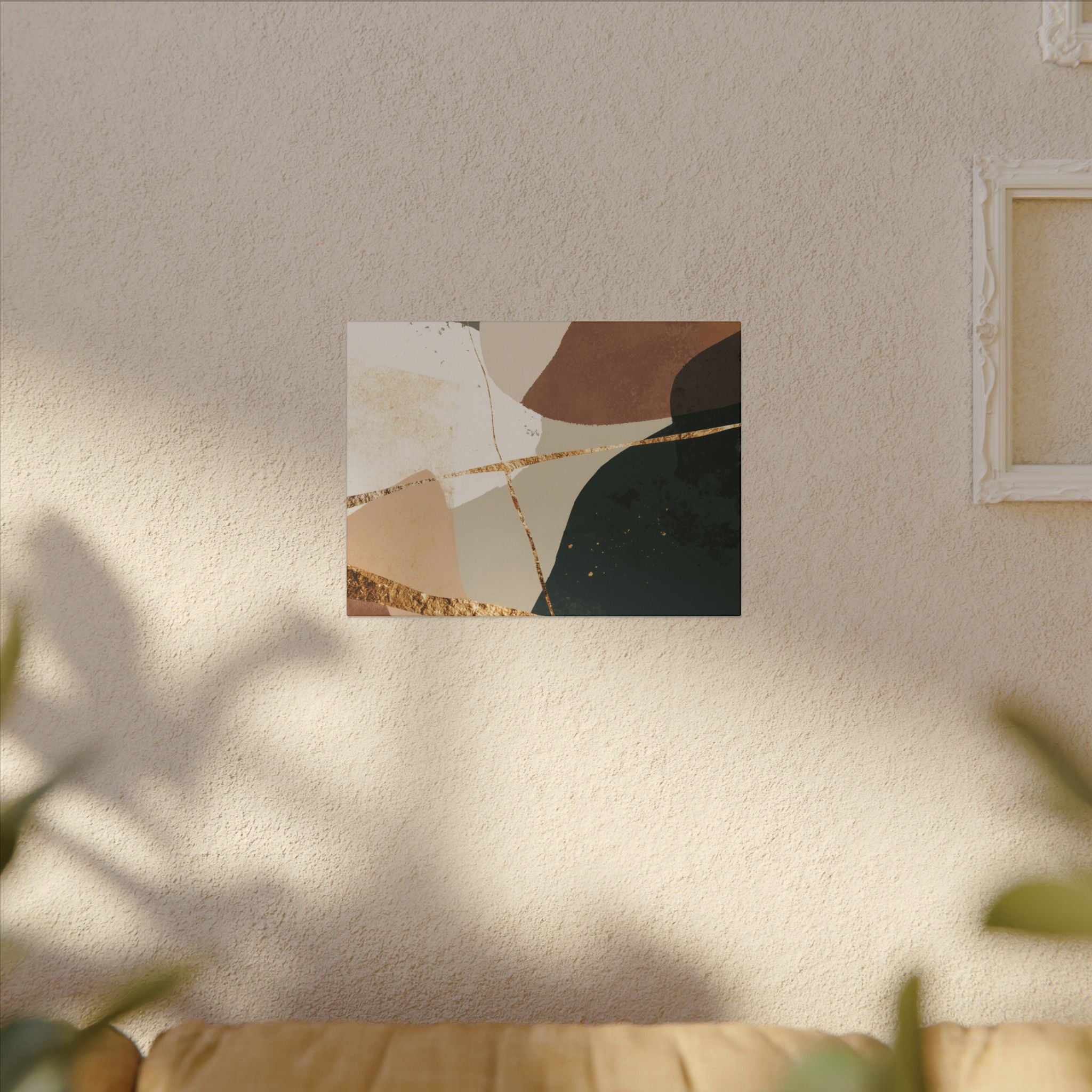 Canvas Print, Abstract Earthy Gold Wall Art, Modern Designer Home Decor, Stretched Matte Canvas; Thick, Multi-Size, Office Decor