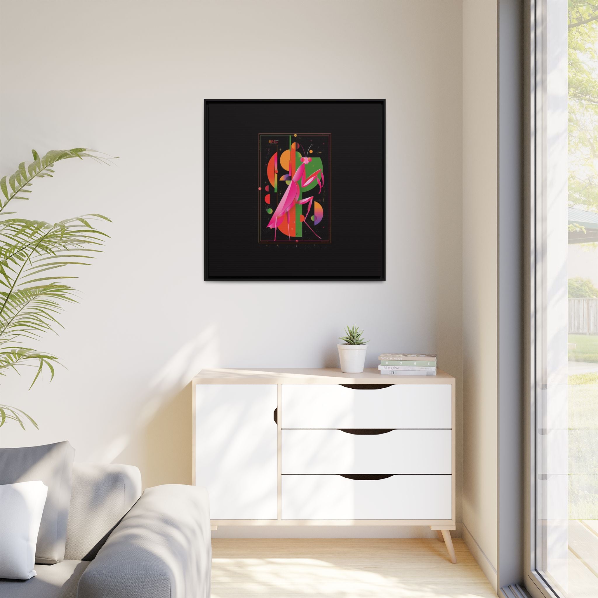 Celestial Mantis: Cubist Geometry, Cosmic Insect Portrait   |    Custom Orders Available