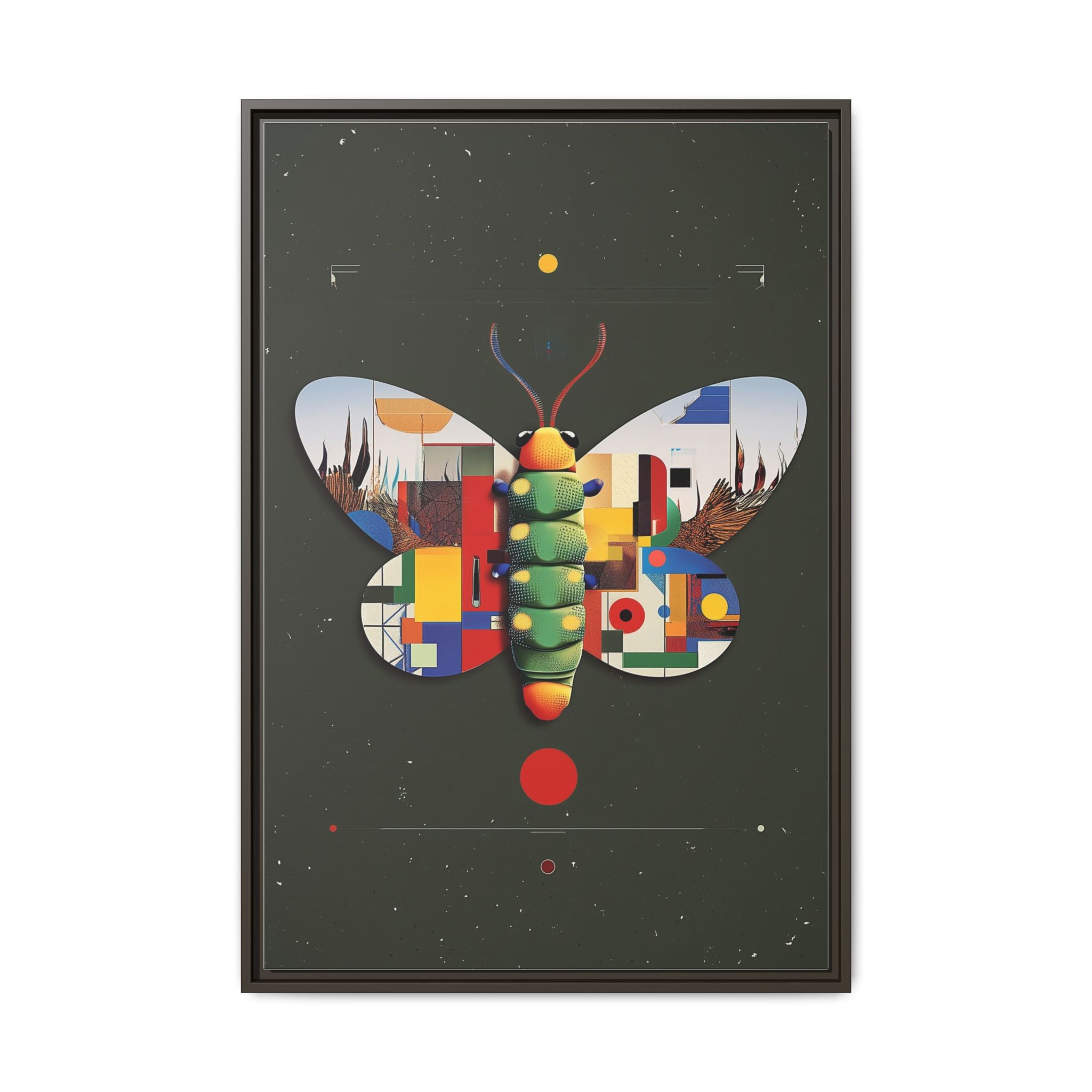 Geometric Butterfly Framed Print : Digital Cubist Interpretation, Modernist Entomological Design   |  Personalized & Custom Orders Available
