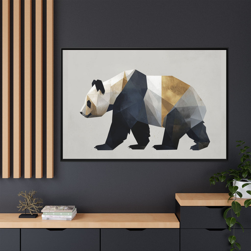 Geometric Panda: Low-Poly Digital Art, Metallic Contemporary Design   |  Personalized & Custom Orders Available