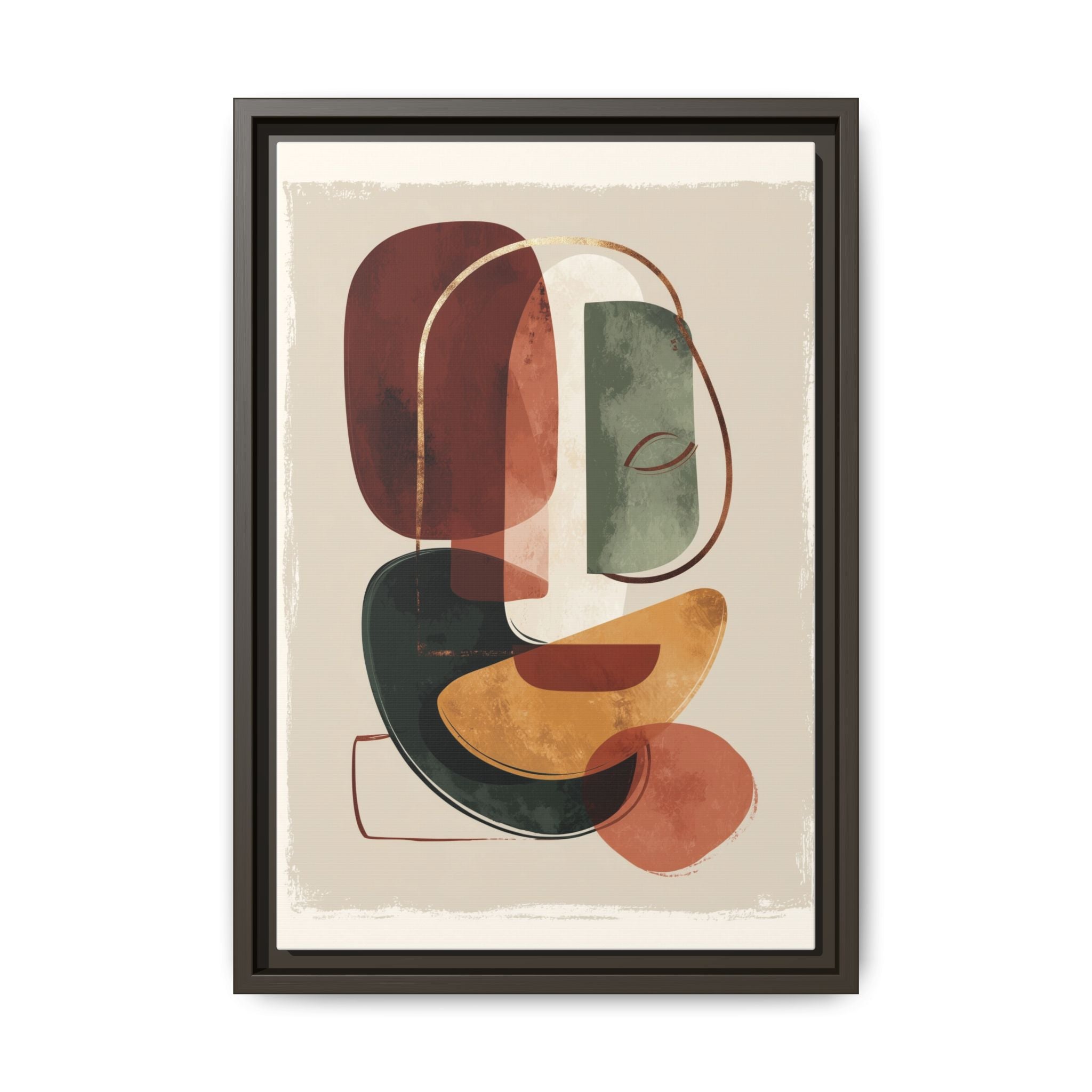 Layered Geometries: Mid-Century Modern Composition, Organic Abstract Design, Translucent Intersecting Shapes   |   Custom Orders Accepted